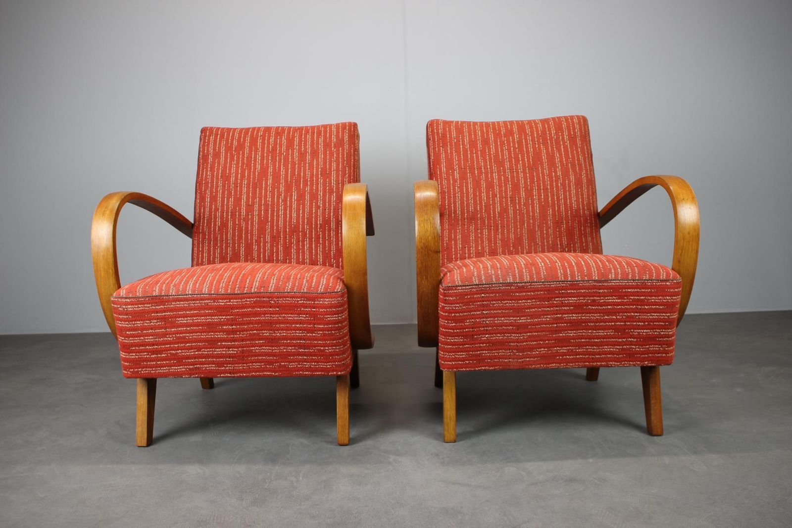 Pair Of Mid Century Halabala Lounge Chairs, Bentwood Armchairs, Czechoslovakia 1 photo furniture