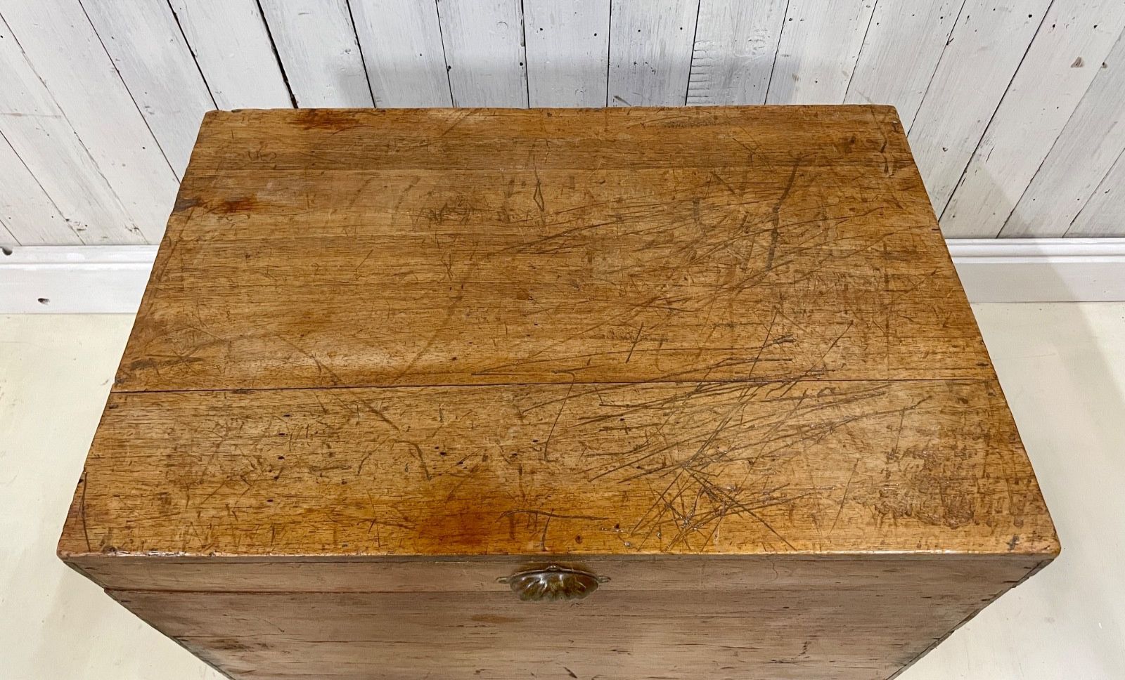 Antique Large Campaign Trunk Chest Blanket Box Storage Camphor Ottoman Linen photo Furniture
