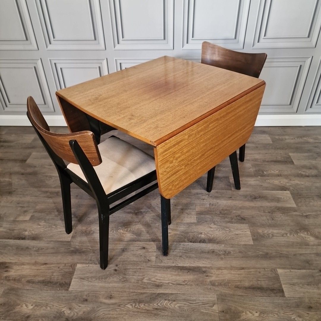 photo buy Vintage Table & Chairs G Plan Tola & Black Drop Leaf Dining Retro Mid Century