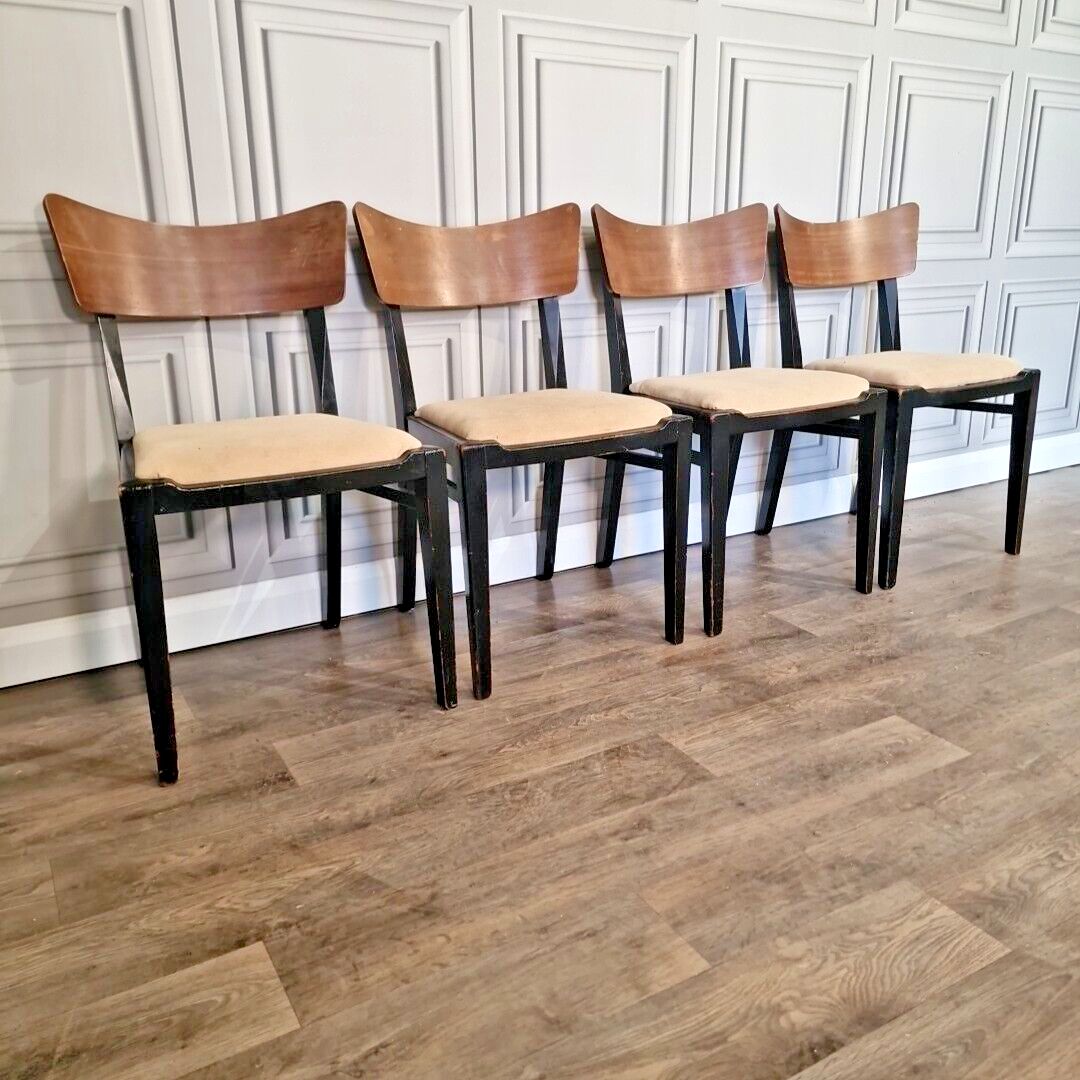 photo vintage Vintage Table & Chairs G Plan Tola & Black Drop Leaf Dining Retro Mid Century
