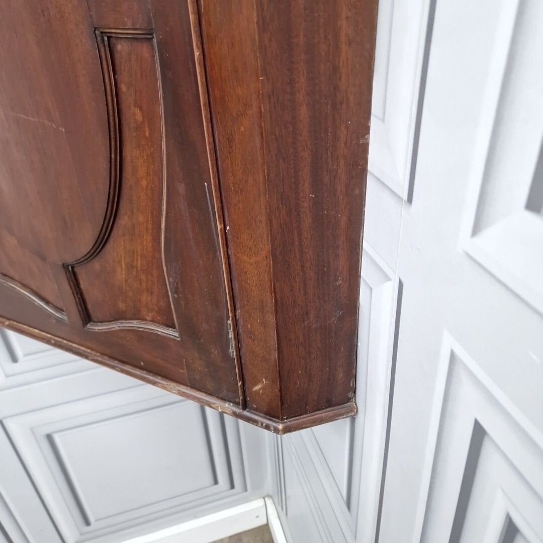 photo vinterior Antique Georgian Corner Cabinet Wall Hanging Cupboard Shelves Shelf Unit Wooden