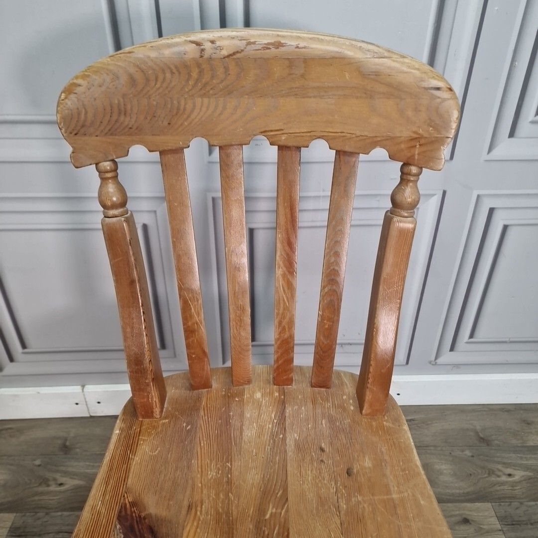 Antique Victorian Rustic Chair Turned Farmhouse Country  Solid Wooden Seat photo buy