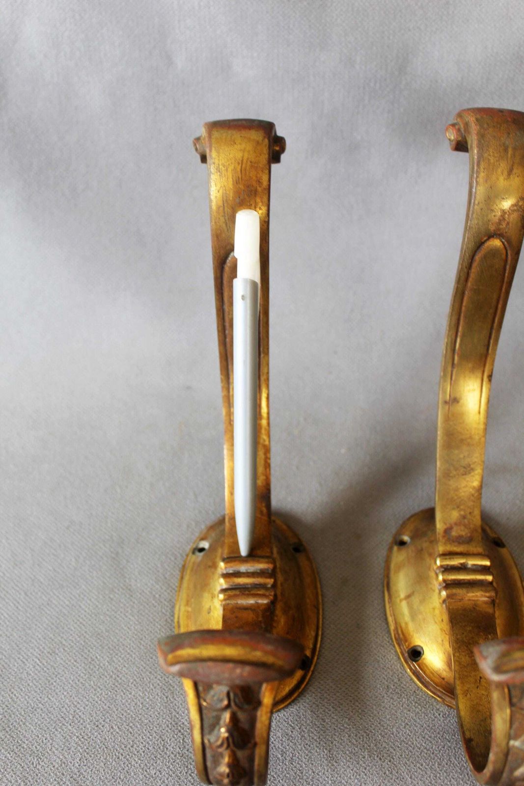 Set Of Three Large French Antique Bronze Hook, Coat Hook, Cast Bronze, Entrance, Gilt Chateau, Empire Regency Floral Decor photo 141.0