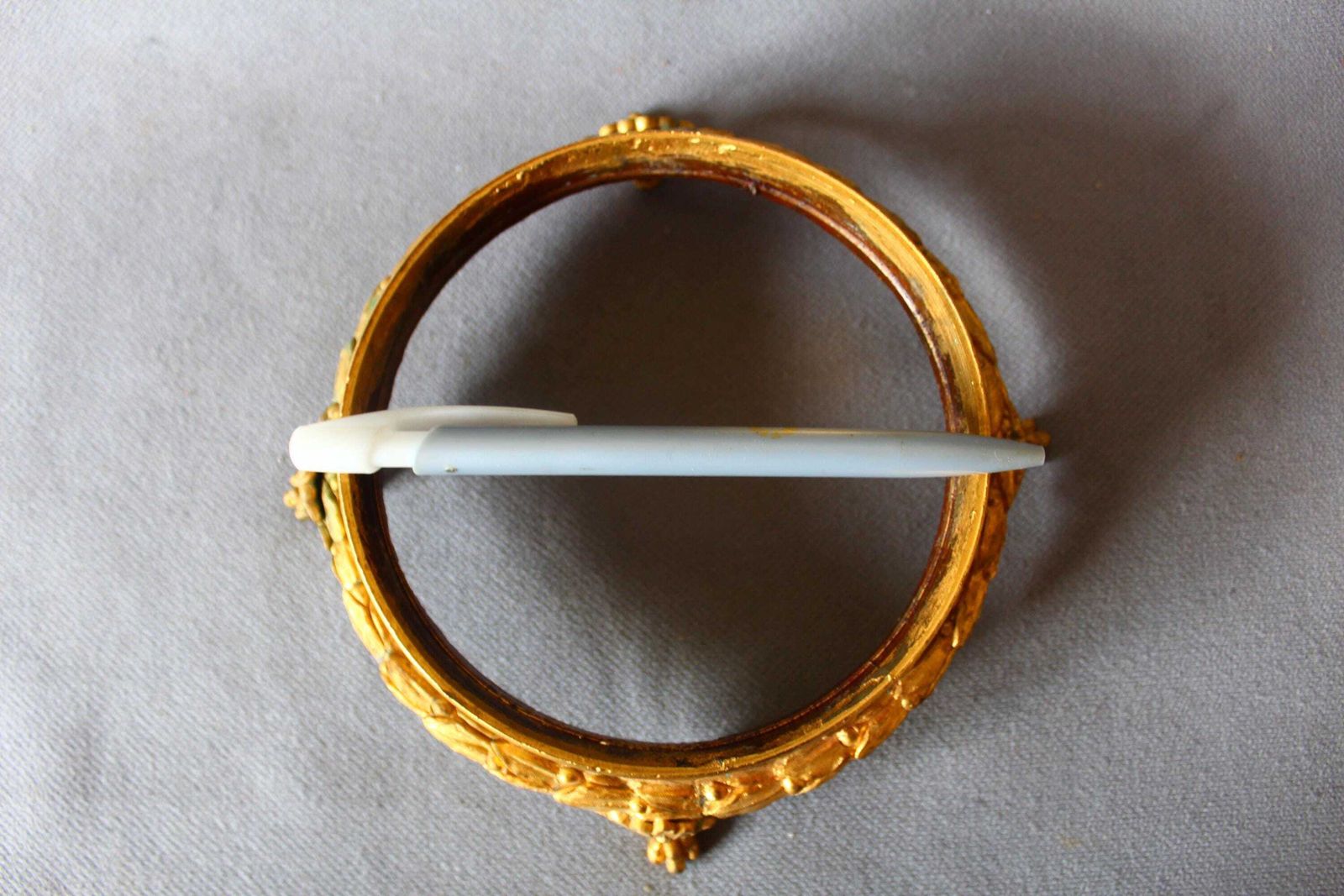 62.0 Antiek Verguld Bronzen Frans Statief, Trivet, Grote Onderzetter, Plantenstandaard, Siervol, Klauwtjesvoeten, 19e Eeuw, Louis XVI Stijl photo