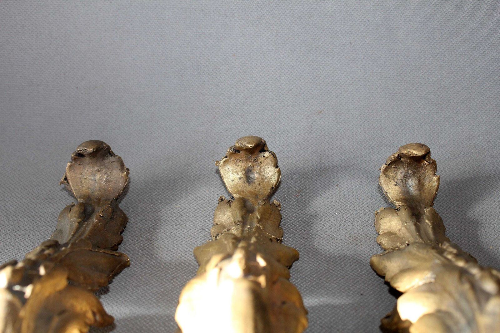 photo buy Set Of 3 Large Antique Bronze Lion Paw Furniture Legs, Tripod Table, Cabinet, Regency Empire French, Replacement Parts, Salvaged Restoration