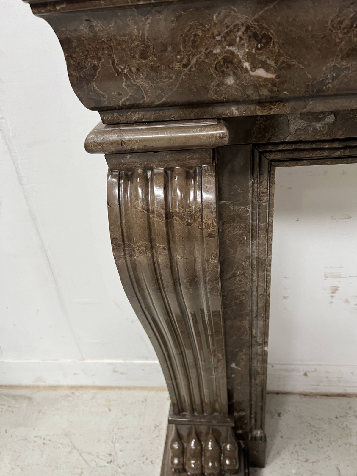 photo buy Napoleon III Fireplace With Claw Feet In Speckled Marble, 19th Century