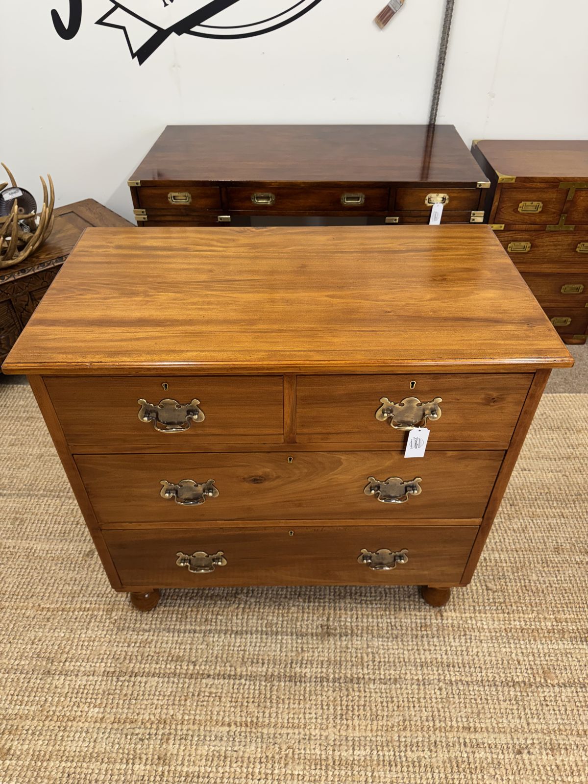 Edwardian Golden Satin Chest Of Drawers photo furniture