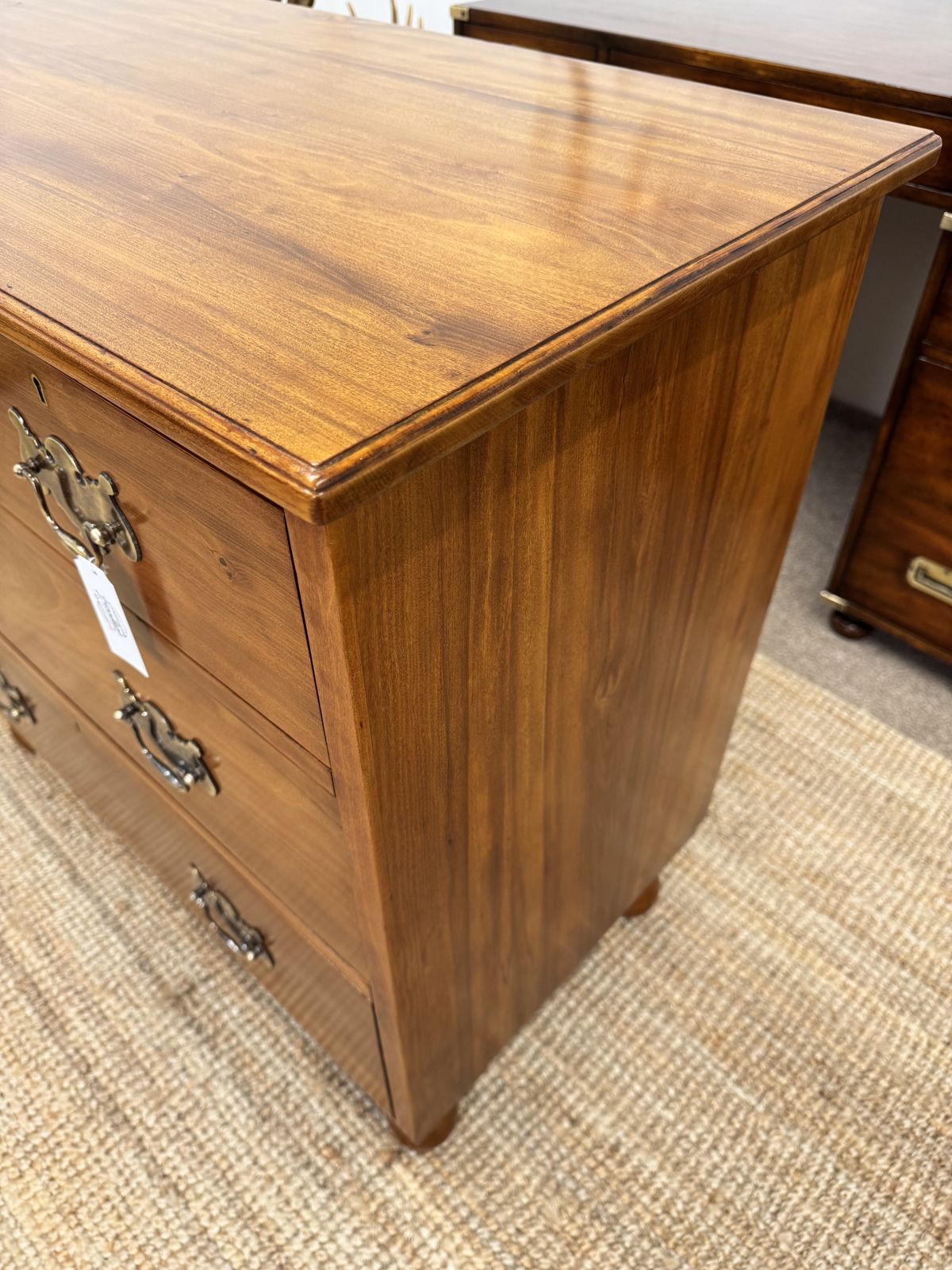 Edwardian Golden Satin Chest Of Drawers photo vintage