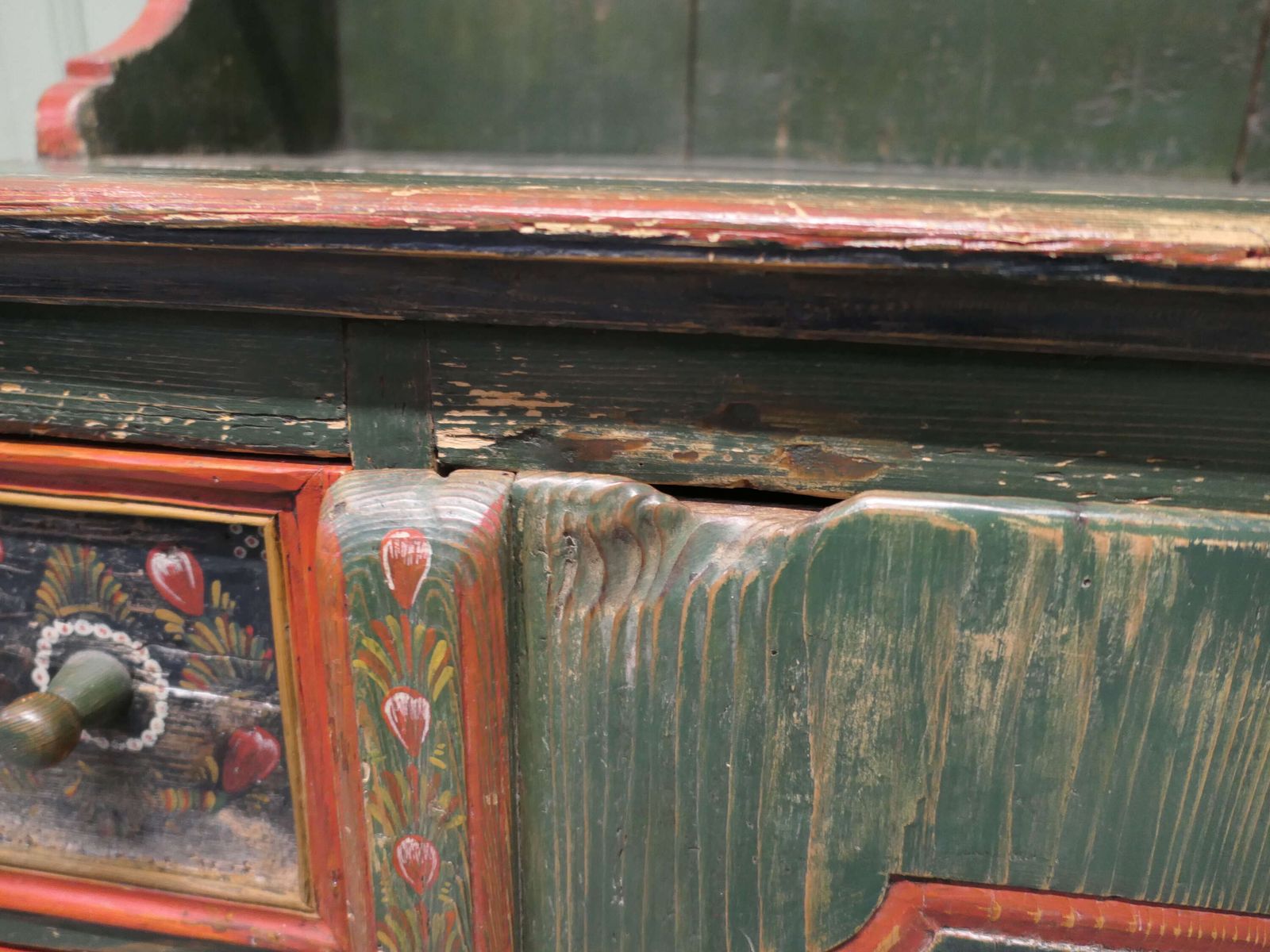 Folk Art Painted Pine Farmhouse Alpine Dresser An Original Hand Made photo furniture