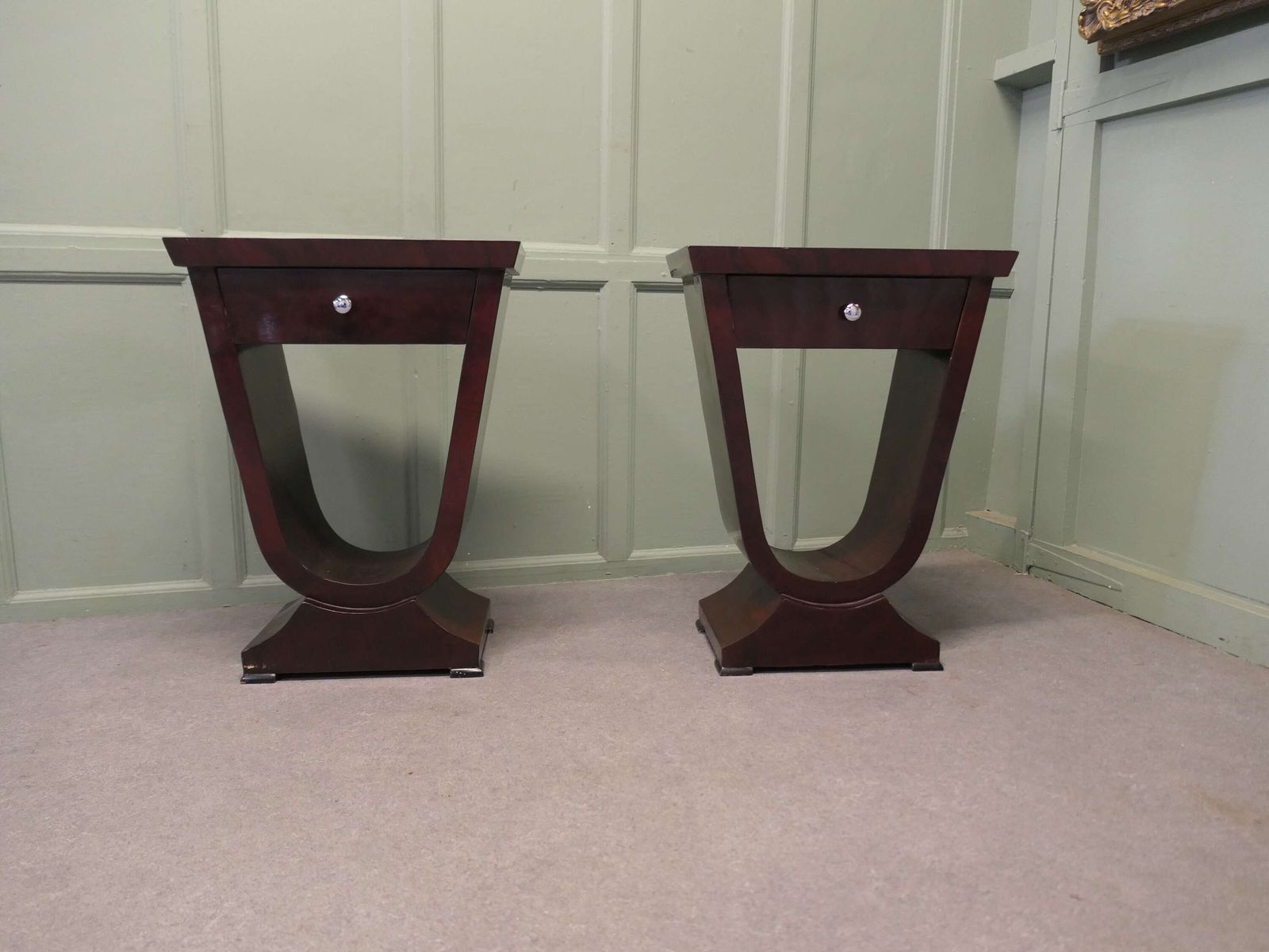 A Exceptional Pair Of Art Deco Design Bedside Or Lamp Tables photo furniture
