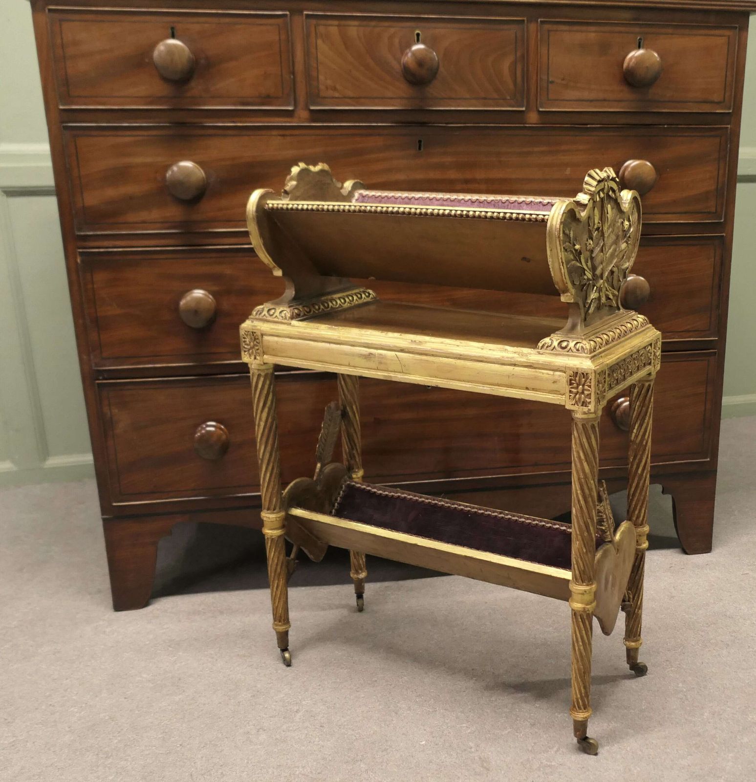 Italian Rococo 2 Tier Gold Book Trough This Is A Very Romantic Piece photo furniture