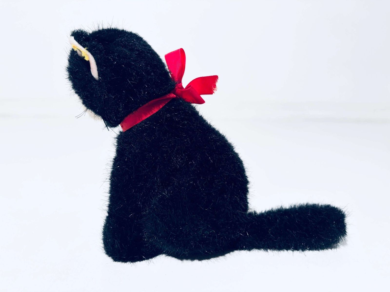 Steiff Black Stuffed Tom Cat Toy Pussy / Vintage 1980s Toy photo Home Decor