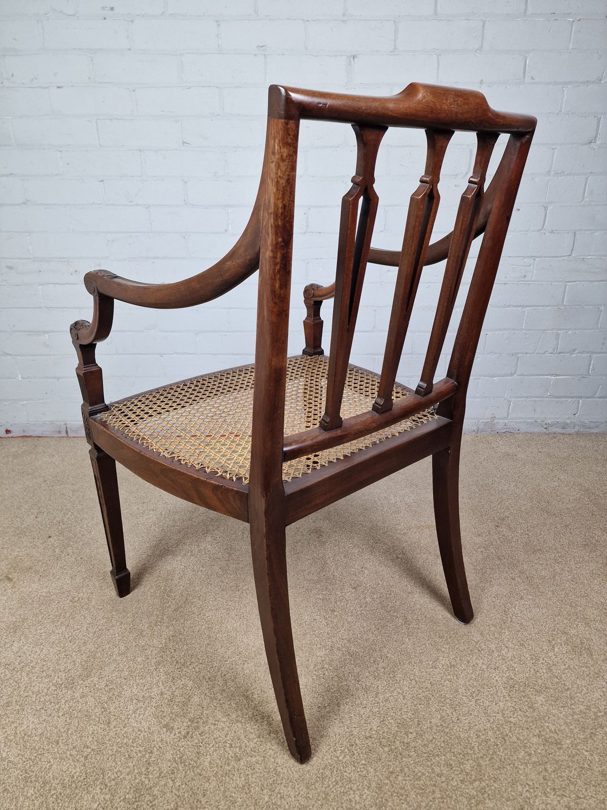 Georgian Mahogany Open Armchair   Sheraton Period C.1795 photo vintage
