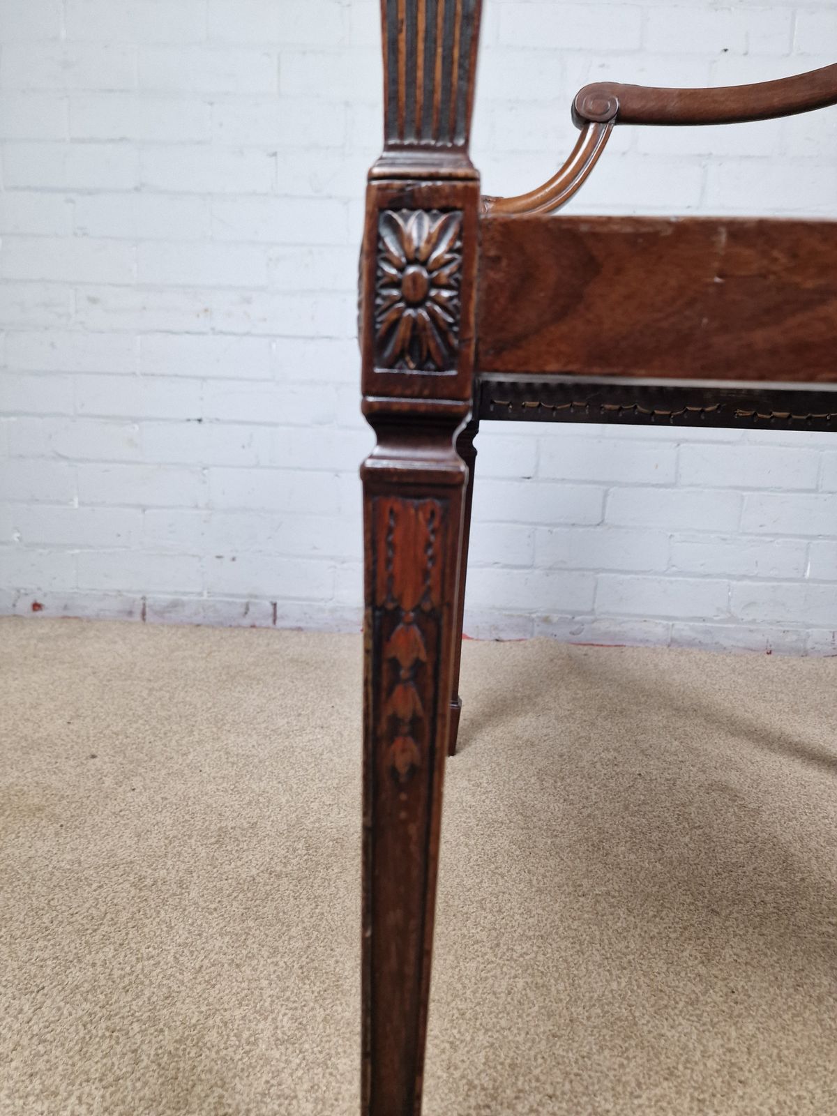1250.0 Georgian Mahogany Open Armchair   Sheraton Period C.1795 photo