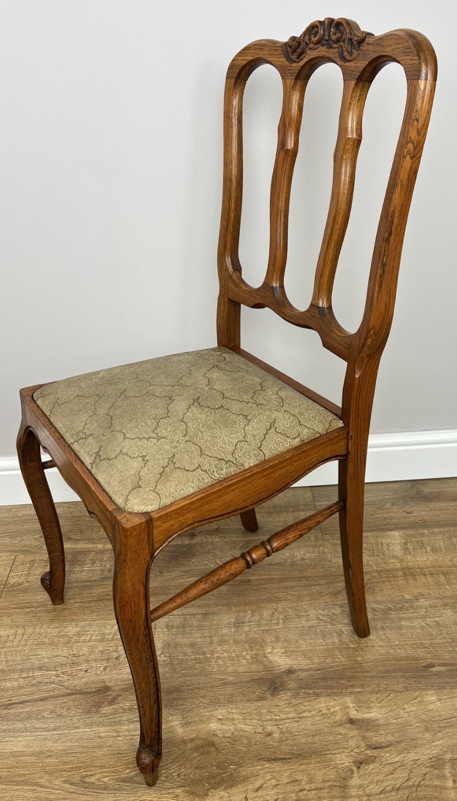 Furniture Dining Chairs Vintage French Louis Style Oak Set Upholstered Seats Lot 4885 photo