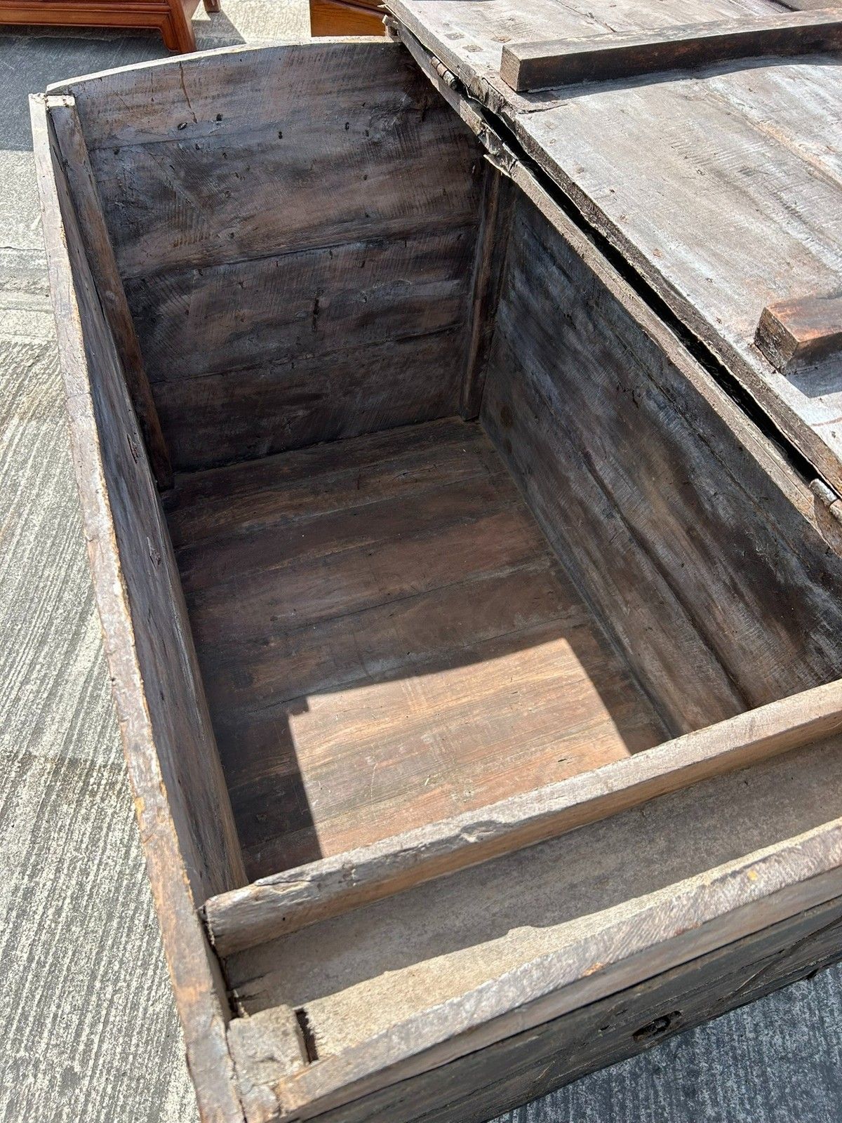 photo buy Antique 17th/18th Century Continental Metal Banded Large Chest Or Storage Trunk