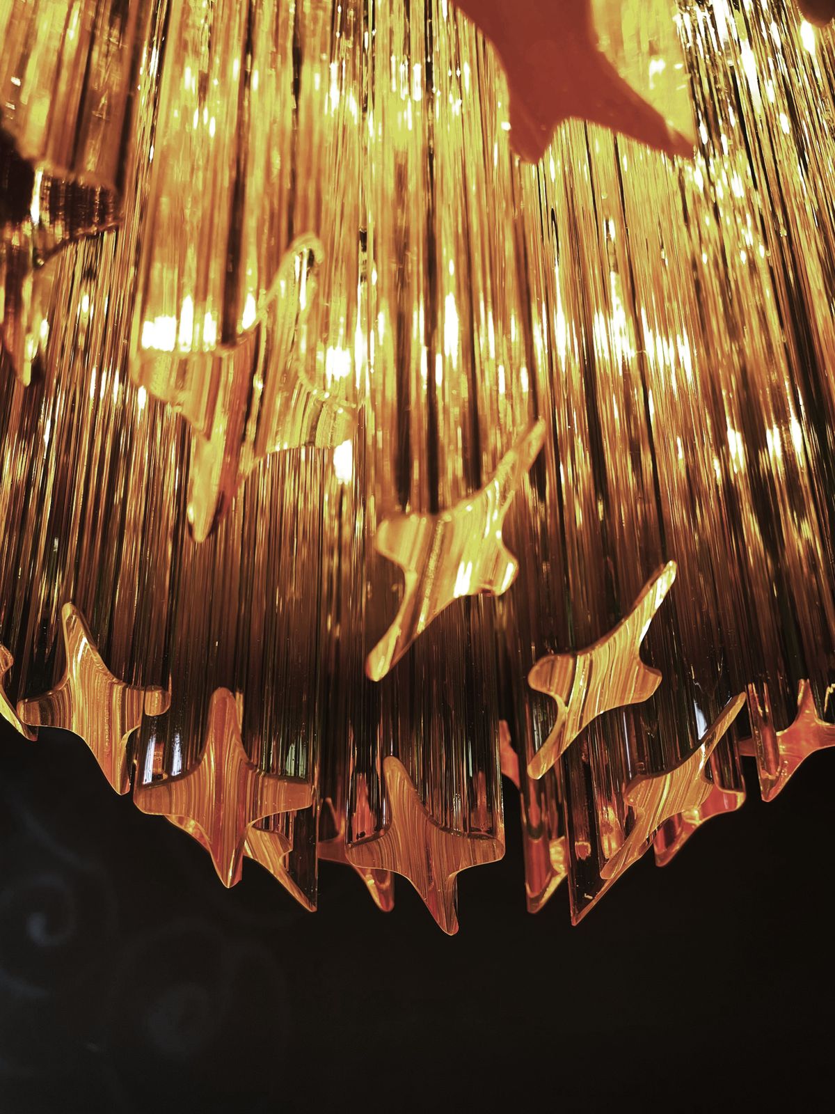 1150.0 Modern Quadriedri Glass Chandelier   60 Amber Prism Quadriedri photo