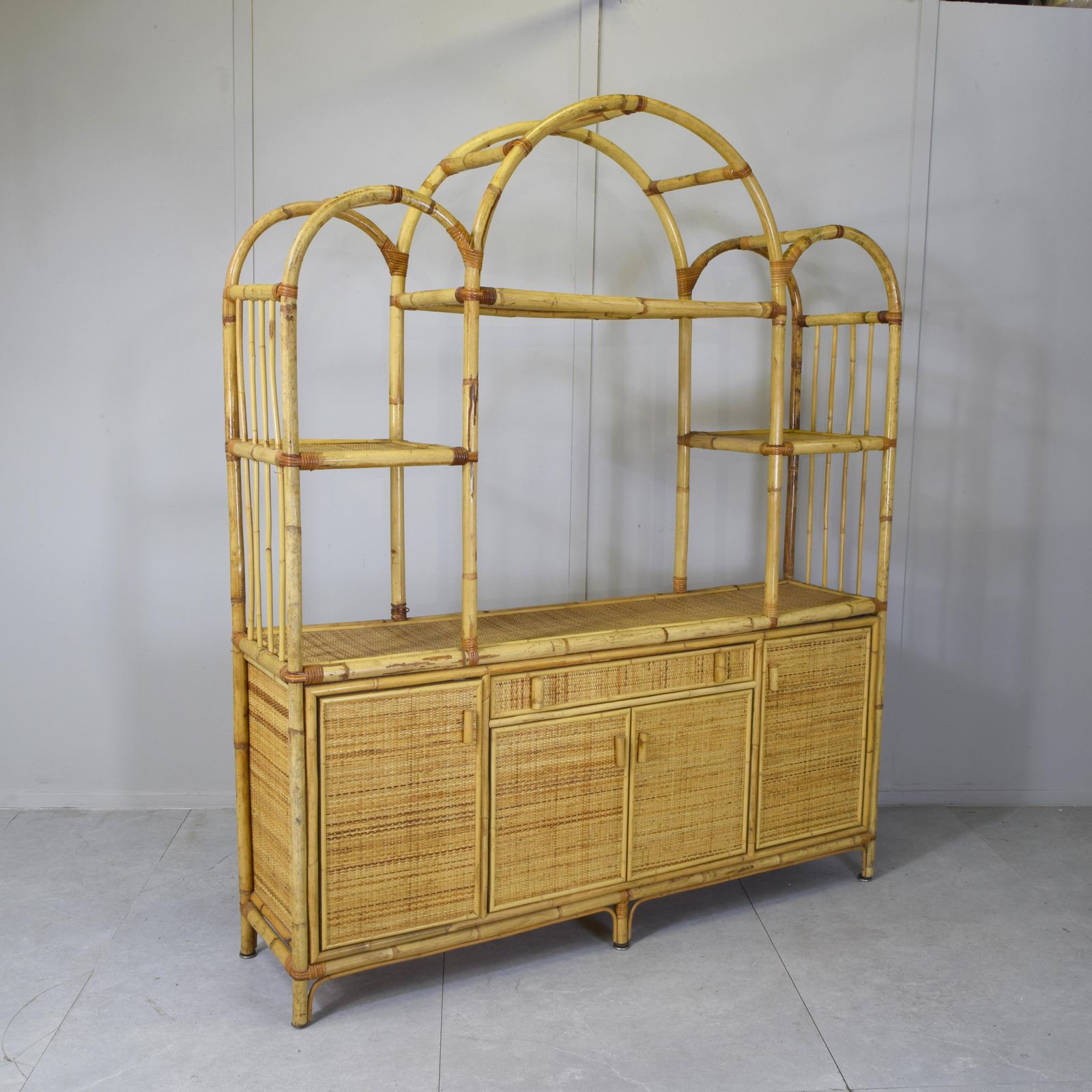 Viavai Del Sud Cabinet In Bamboo And Rattan 1960s photo vinterior