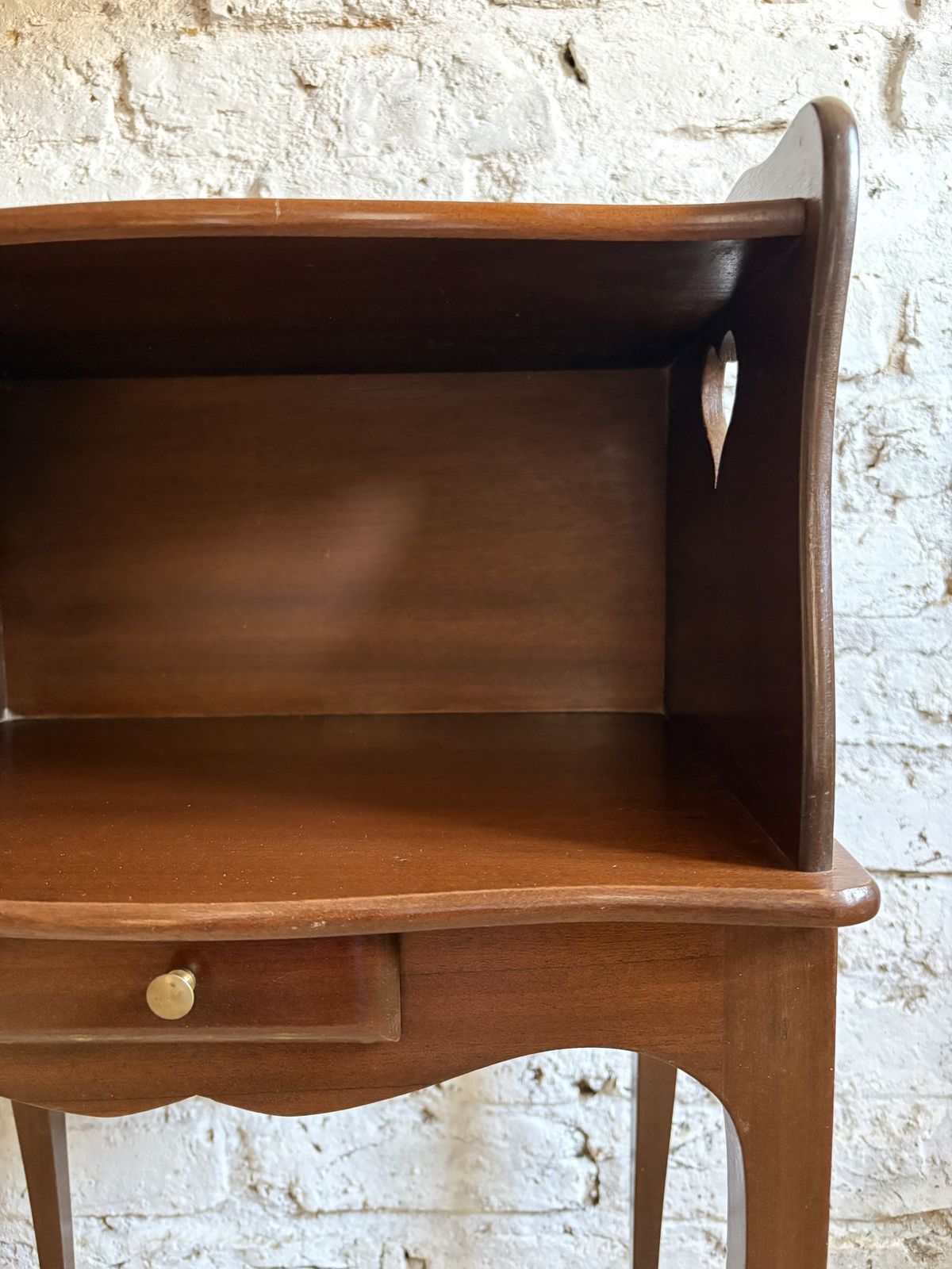 A Pair Of French Bedside Tables With Heart Cut Out Detail photo Furniture