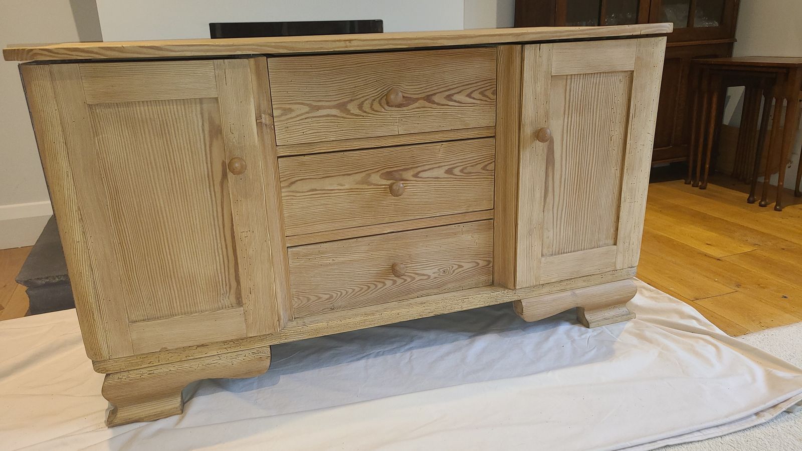 Antique German Pine Commode Dresser With Drawers And Cupboards photo furniture
