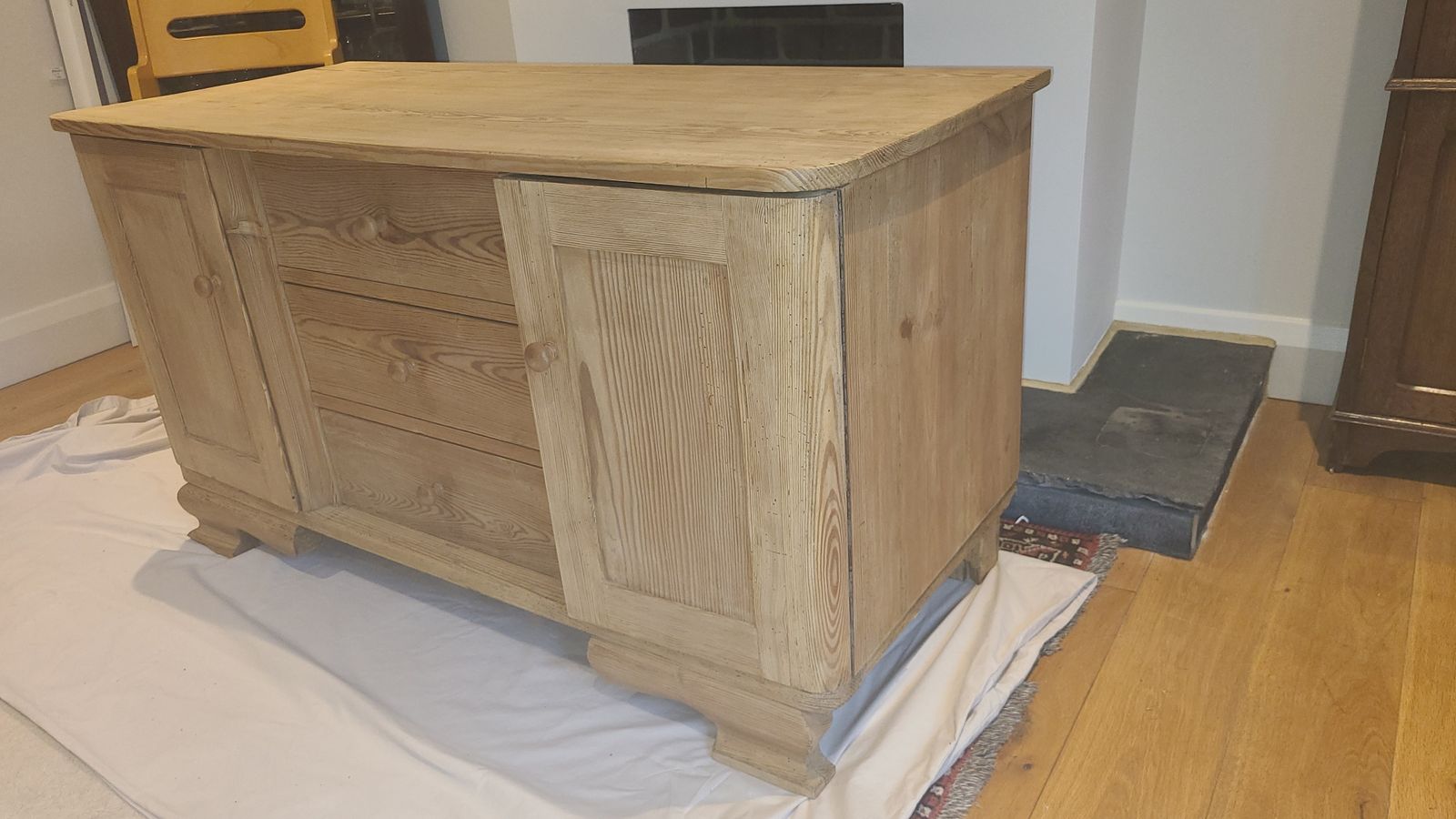 Antique German Pine Commode Dresser With Drawers And Cupboards photo vintage