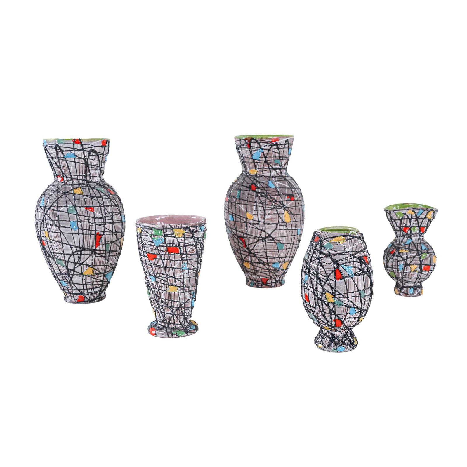 Set Of Ceramic Vases, Italian Design, 1960s, Made In Italy