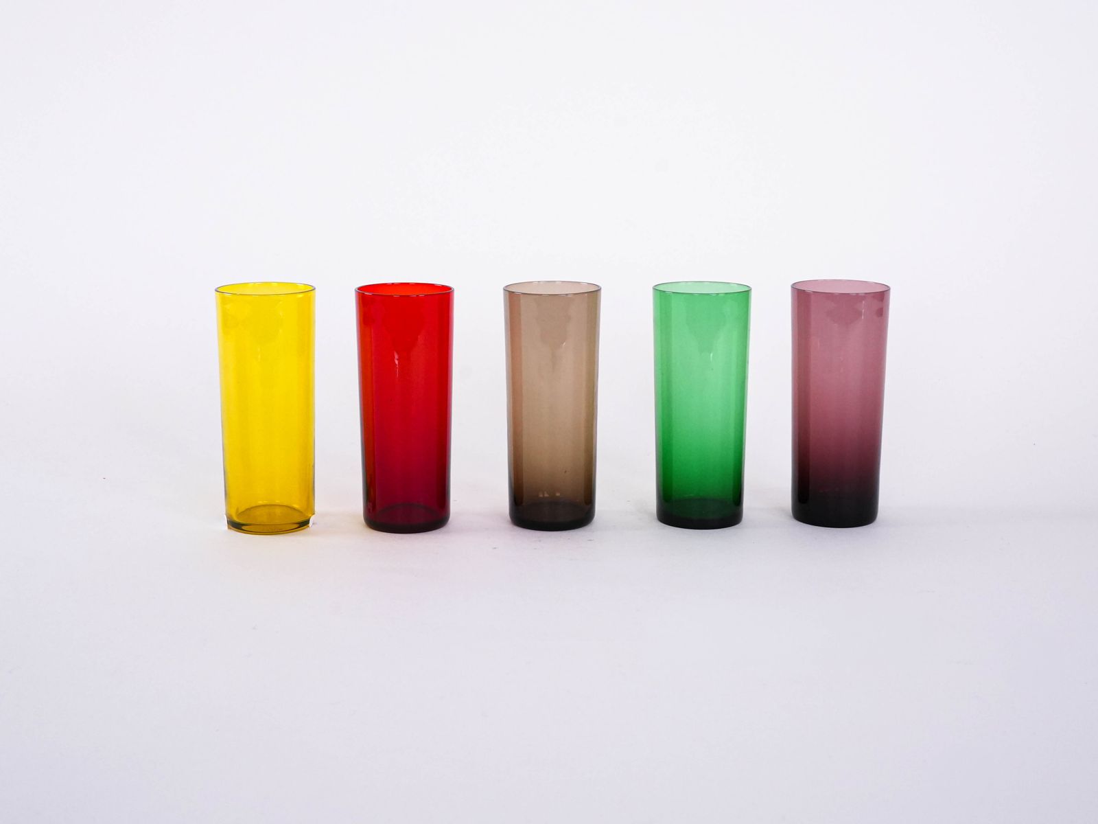 Set Of Coloured Glasses, Italian Design, 1960s, Made In Italy photo for sale