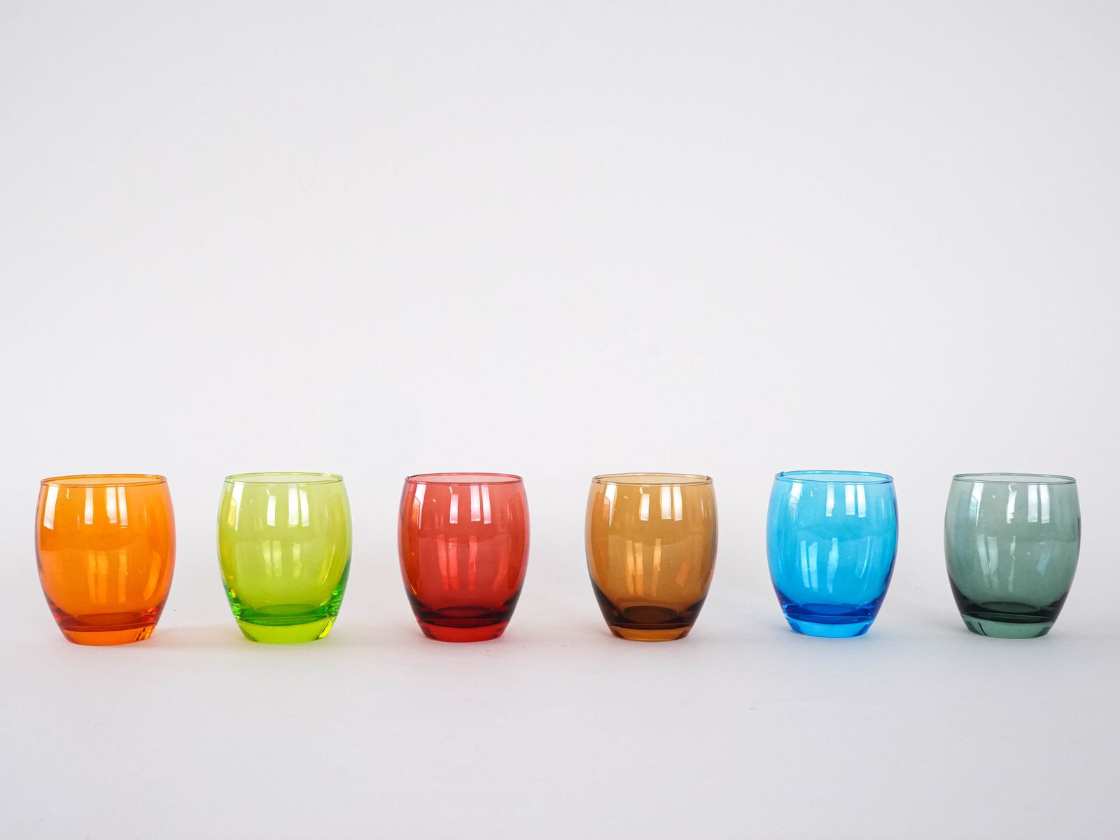 Set Of Colourful Glasses, Italian Design, 1970s, Made In Italy photo for sale