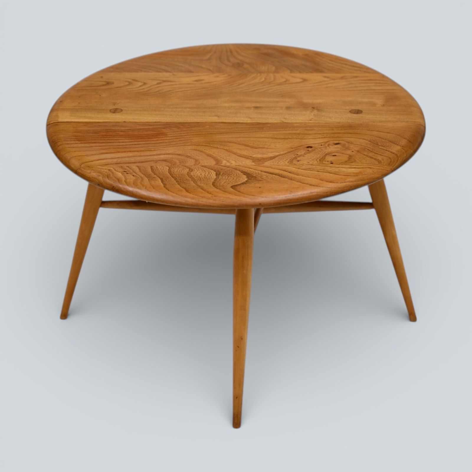 Ercol Round Coffee Table 1960s Retro Light Finish Free Uk Delivery photo Furniture