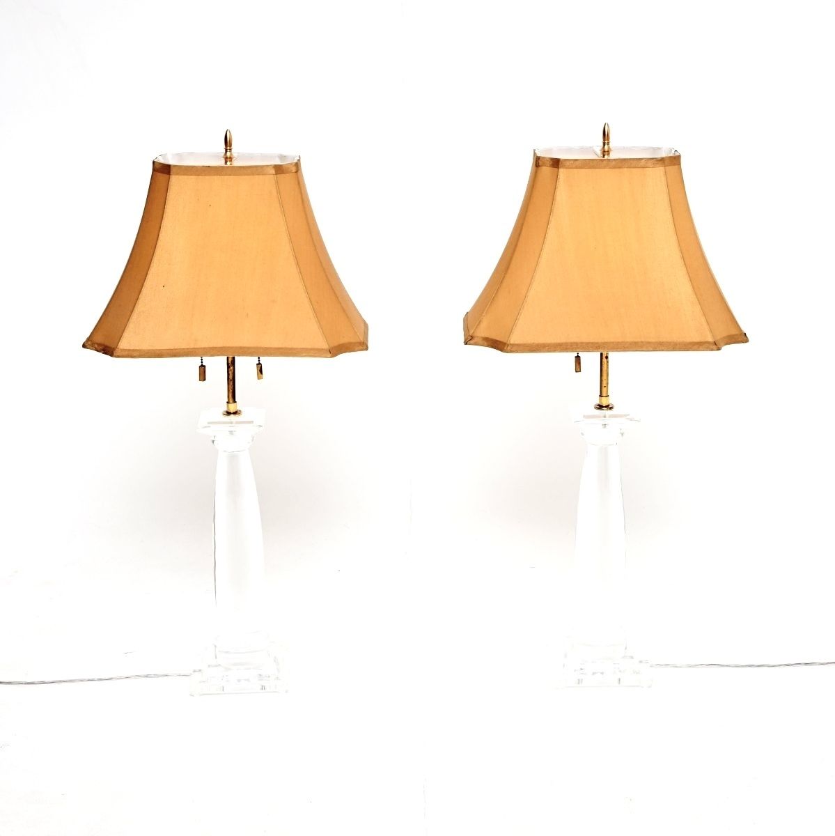 Pair Of Vintage Acrylic And Brass Table Lamps By Karl Springer photo furniture