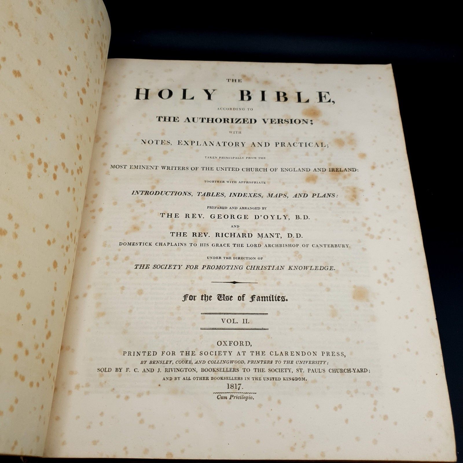 photo vinterior 1817 D’oyly & Mant Holy Bible 1st Ed 3 Vol Set Quarto Oxford Clarendon Press