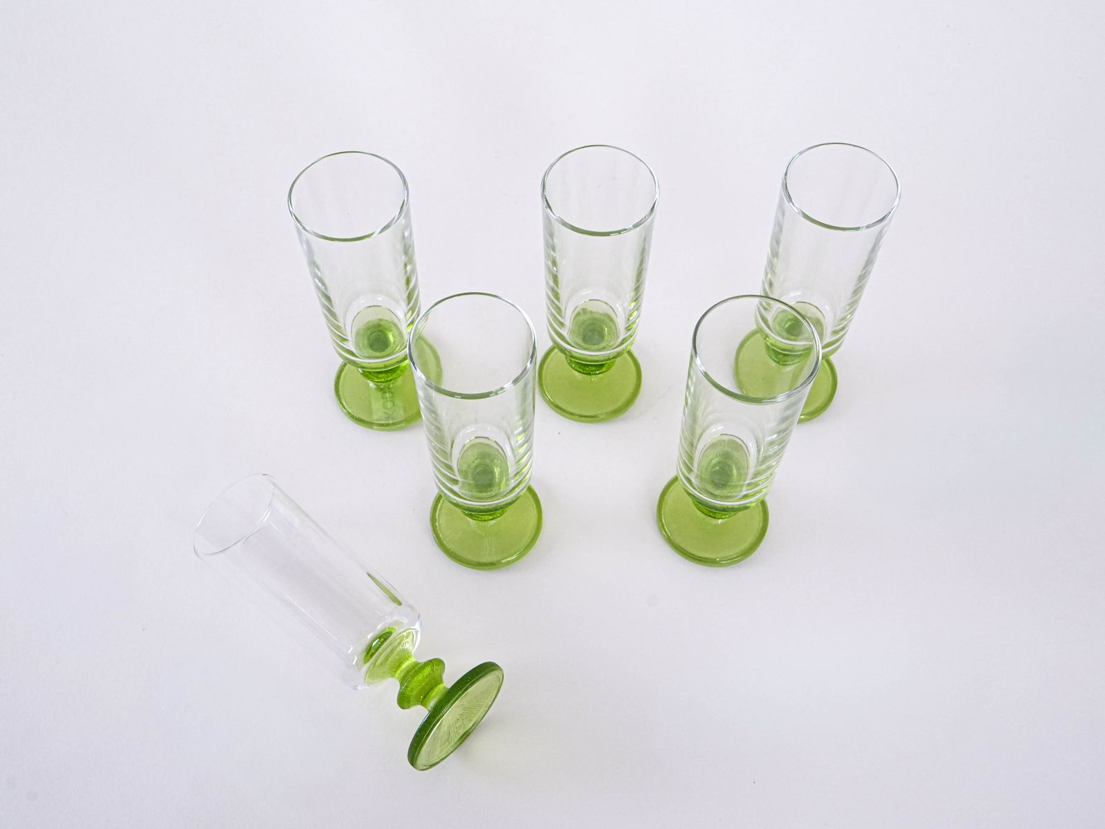 Set Of Six Glasses, Italian Design, 1970s, Made In Italy photo vinterior