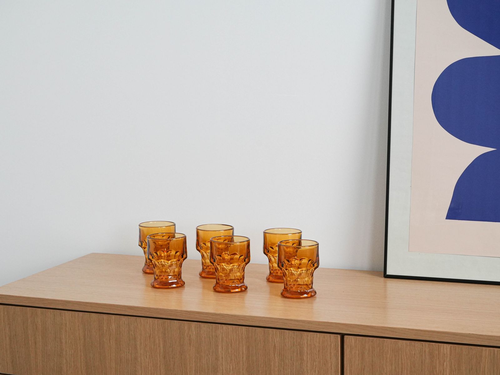 Set Of Six Glasses, Italian Design, 1970s, Made In Italy photo furniture