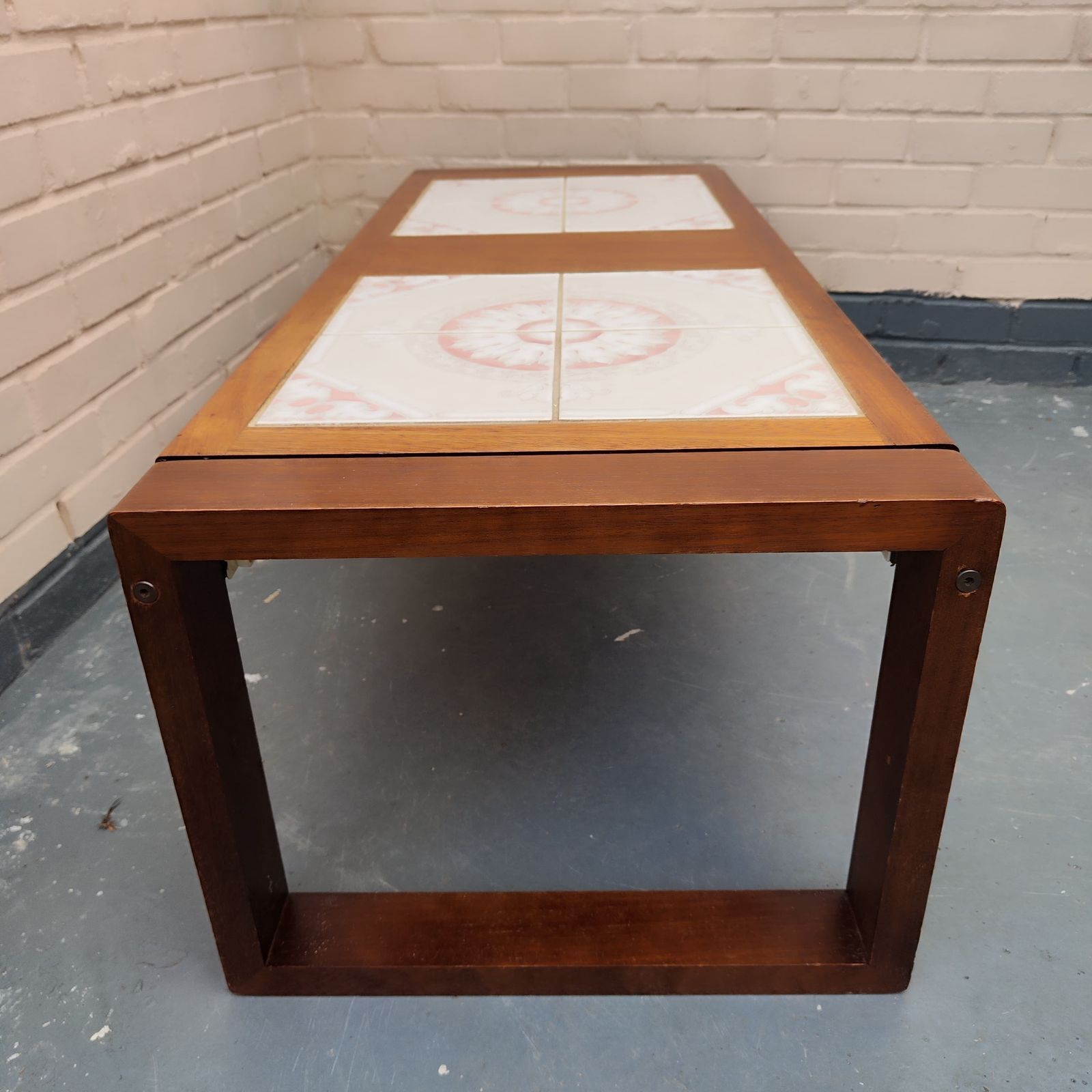 Danish Mid Century Teak Coffee Table With Ceramic Tile Top, 1970s photo 149.0