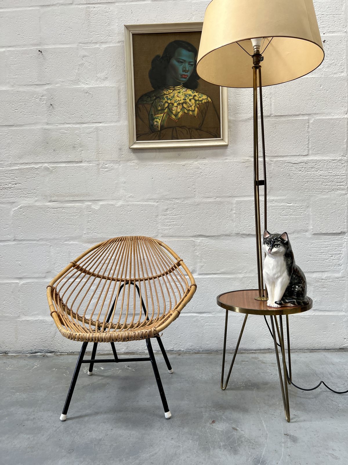 Rattan Cane Chair In The Manner Of Rohé Noordwolde, 1950s photo buy