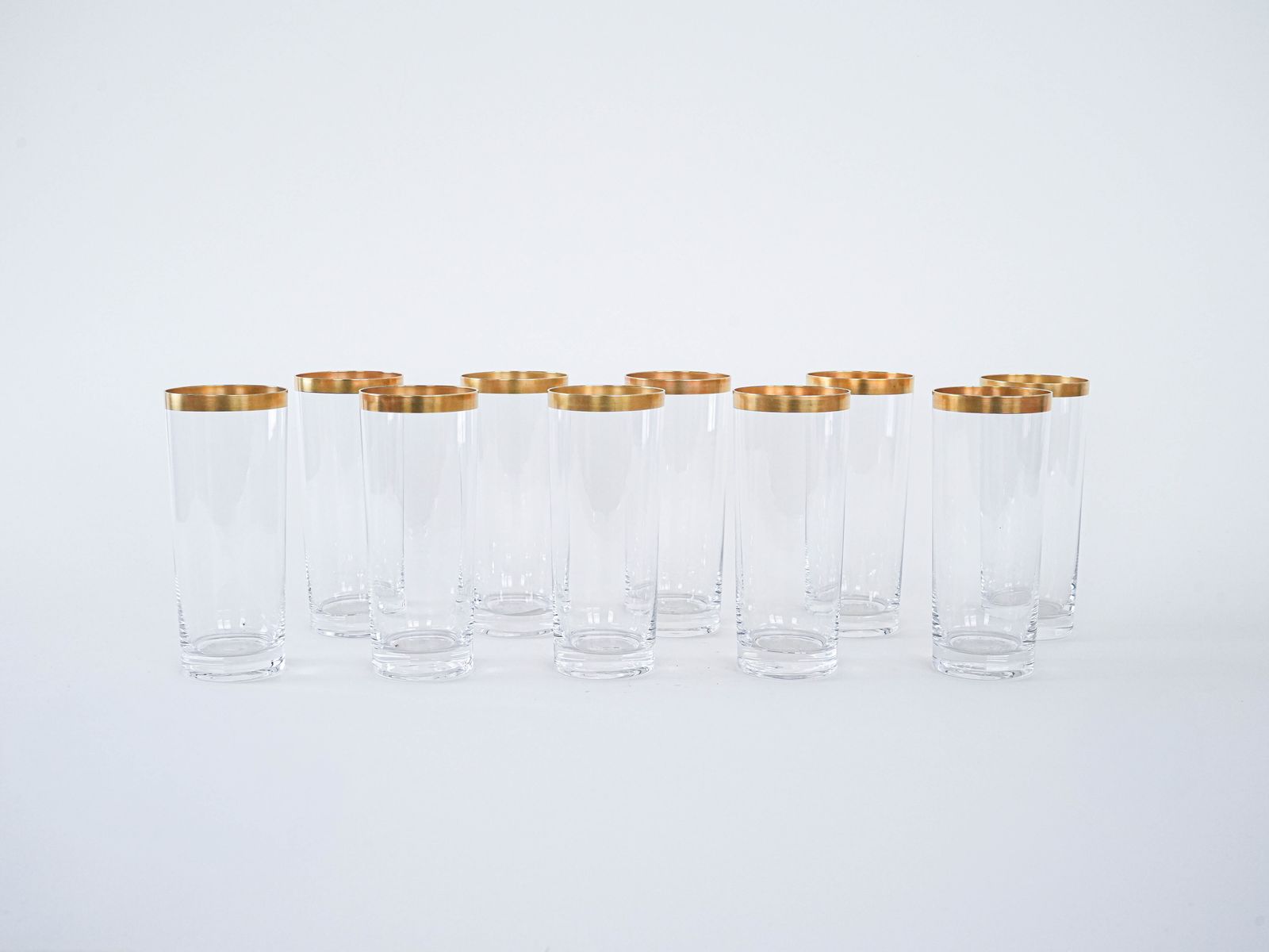 Set Of Crystal Glasses, Italian Design, 1970s, Made In Italy photo for sale