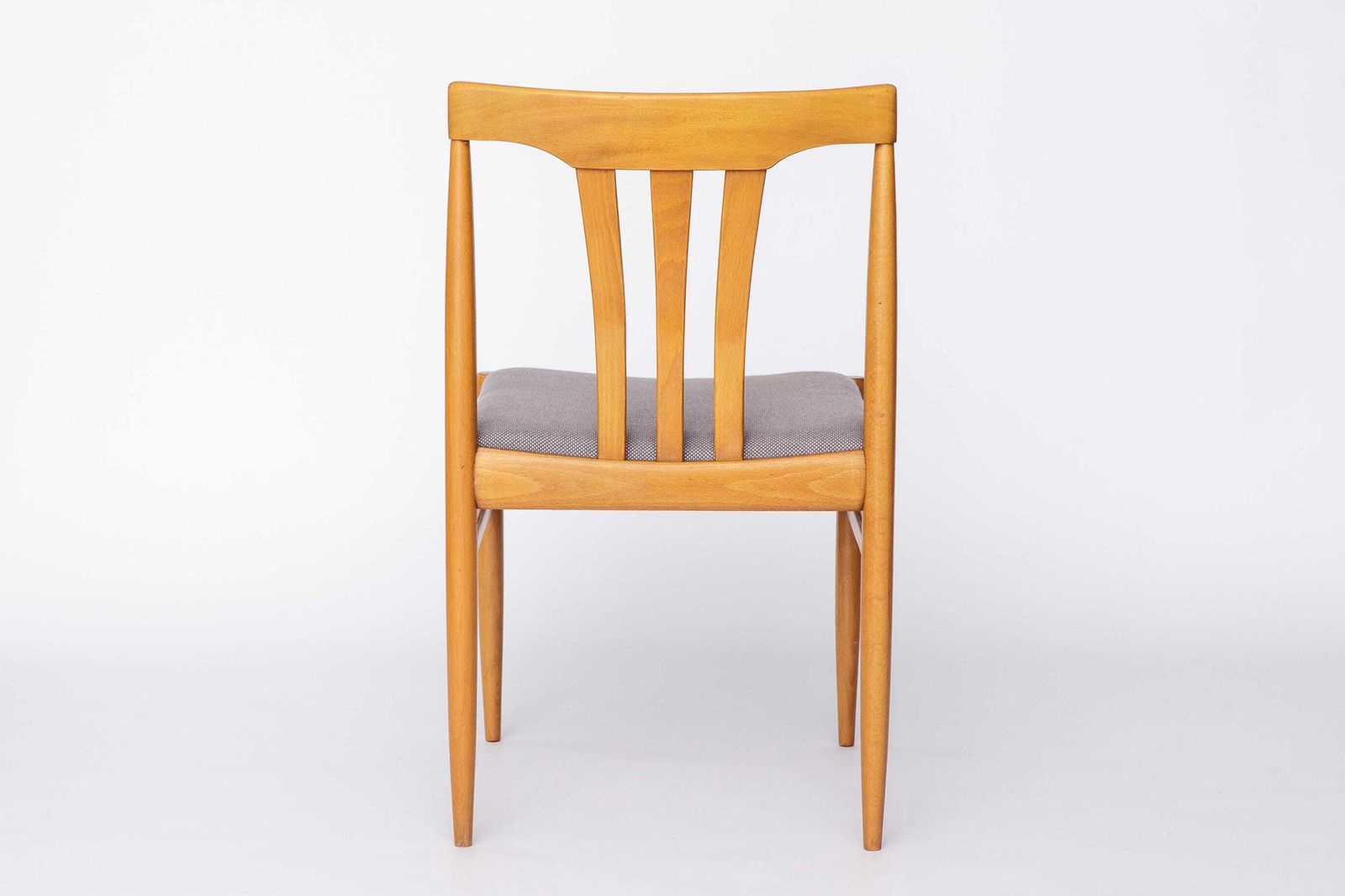 Set Of 4 Vintage German Dining Chairs, 1960s, Beechwood Frame, Newly Upholstered In Light Blue Fabric, Mid Century Modern photo vintage