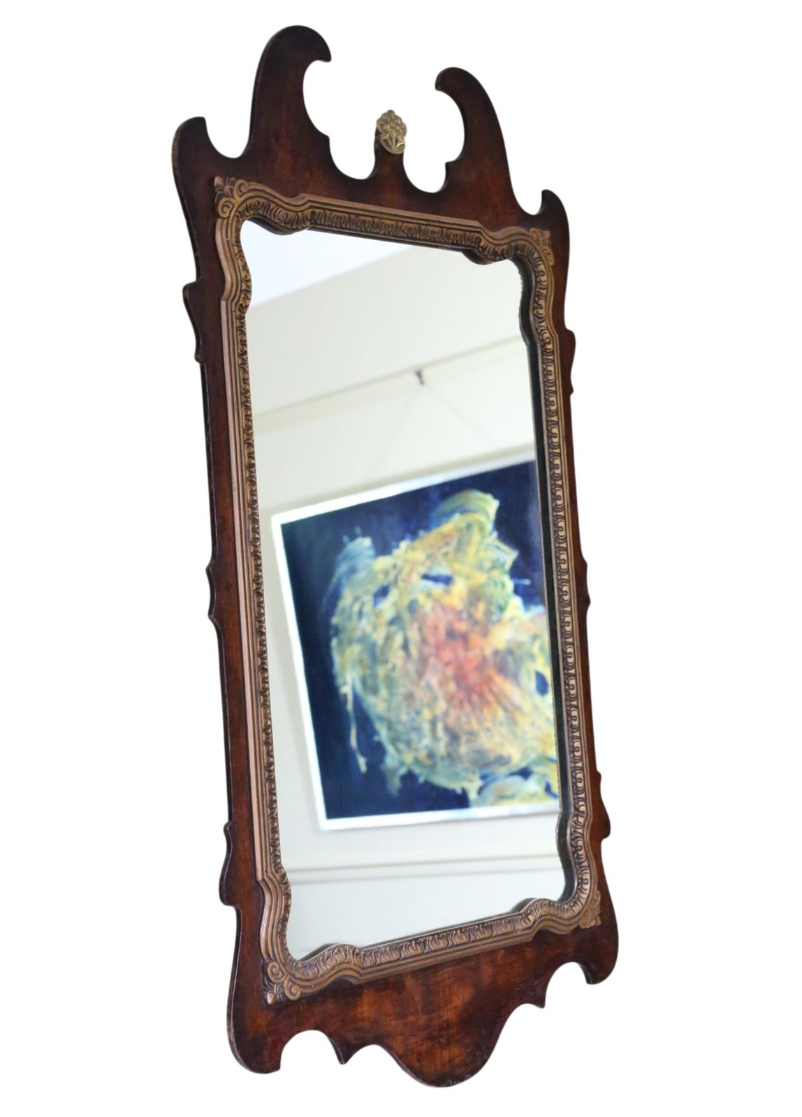 Antique C.1920 Overmantle Wall Mirror – Gilt & Mahogany Veneer, Quality photo for sale