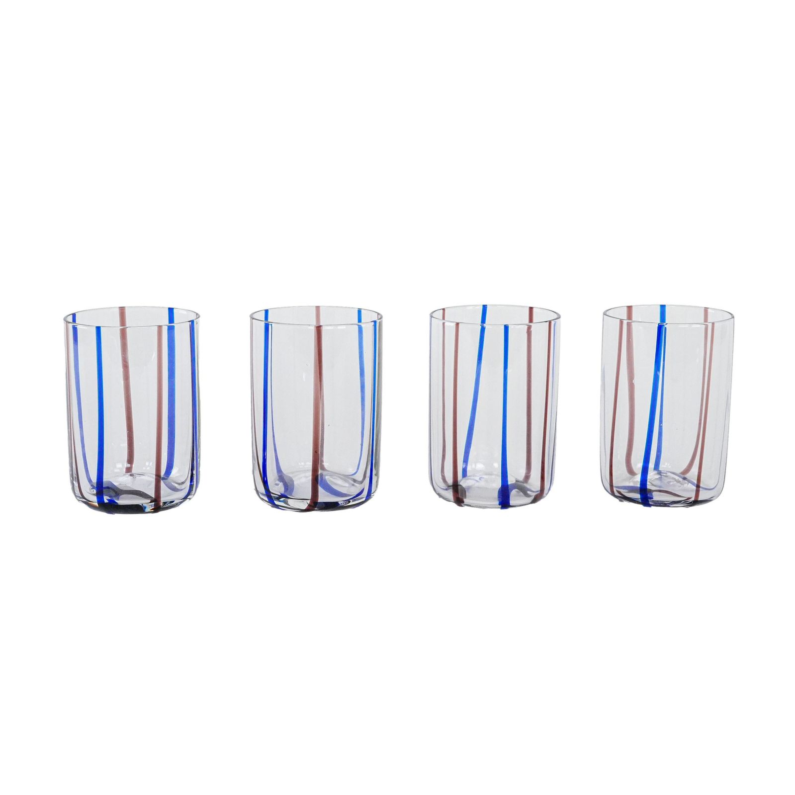 Set Of Four Glasses, Italian Design, 1970s, Made In Italy