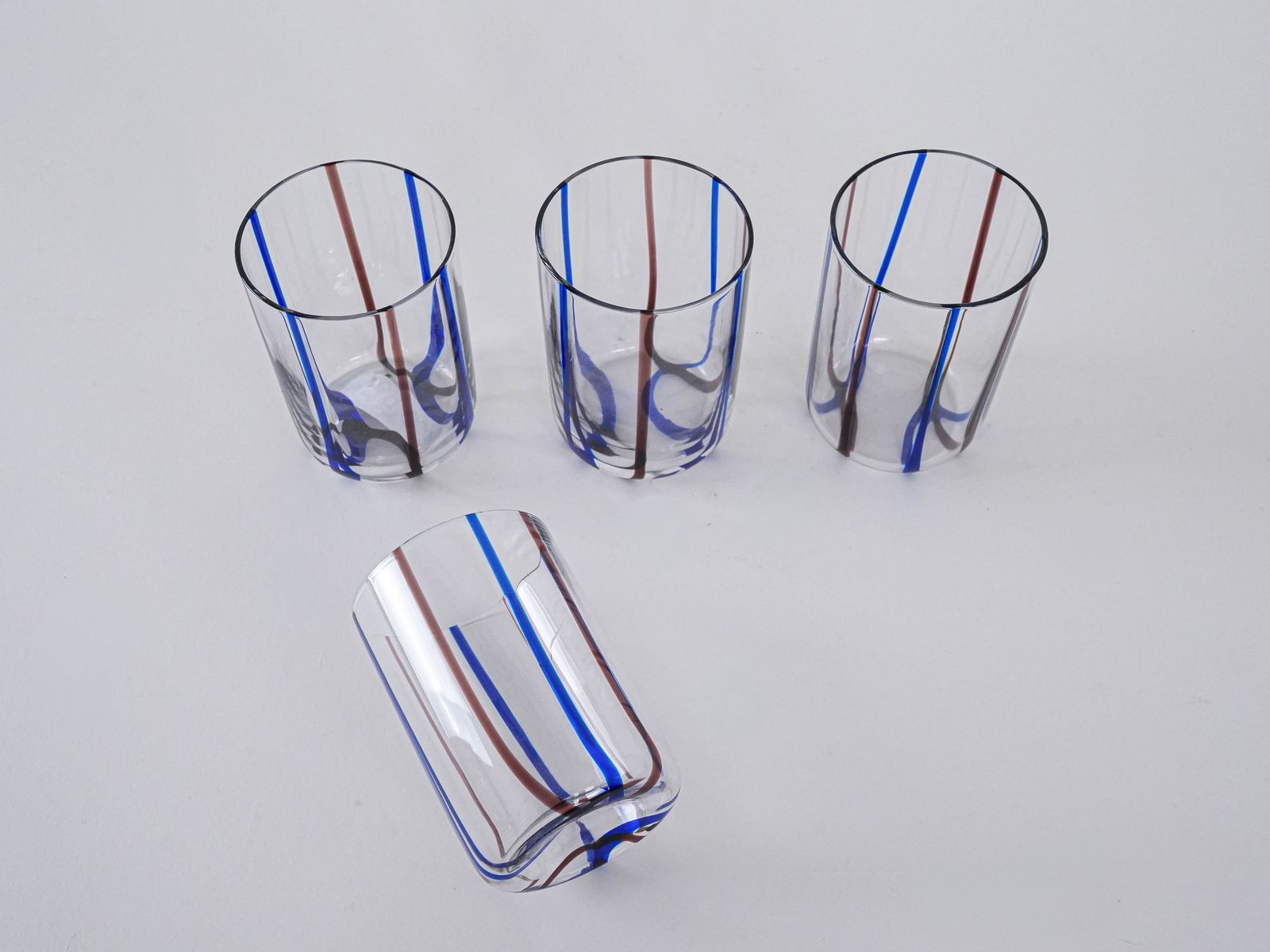 Set Of Four Glasses, Italian Design, 1970s, Made In Italy photo vinterior