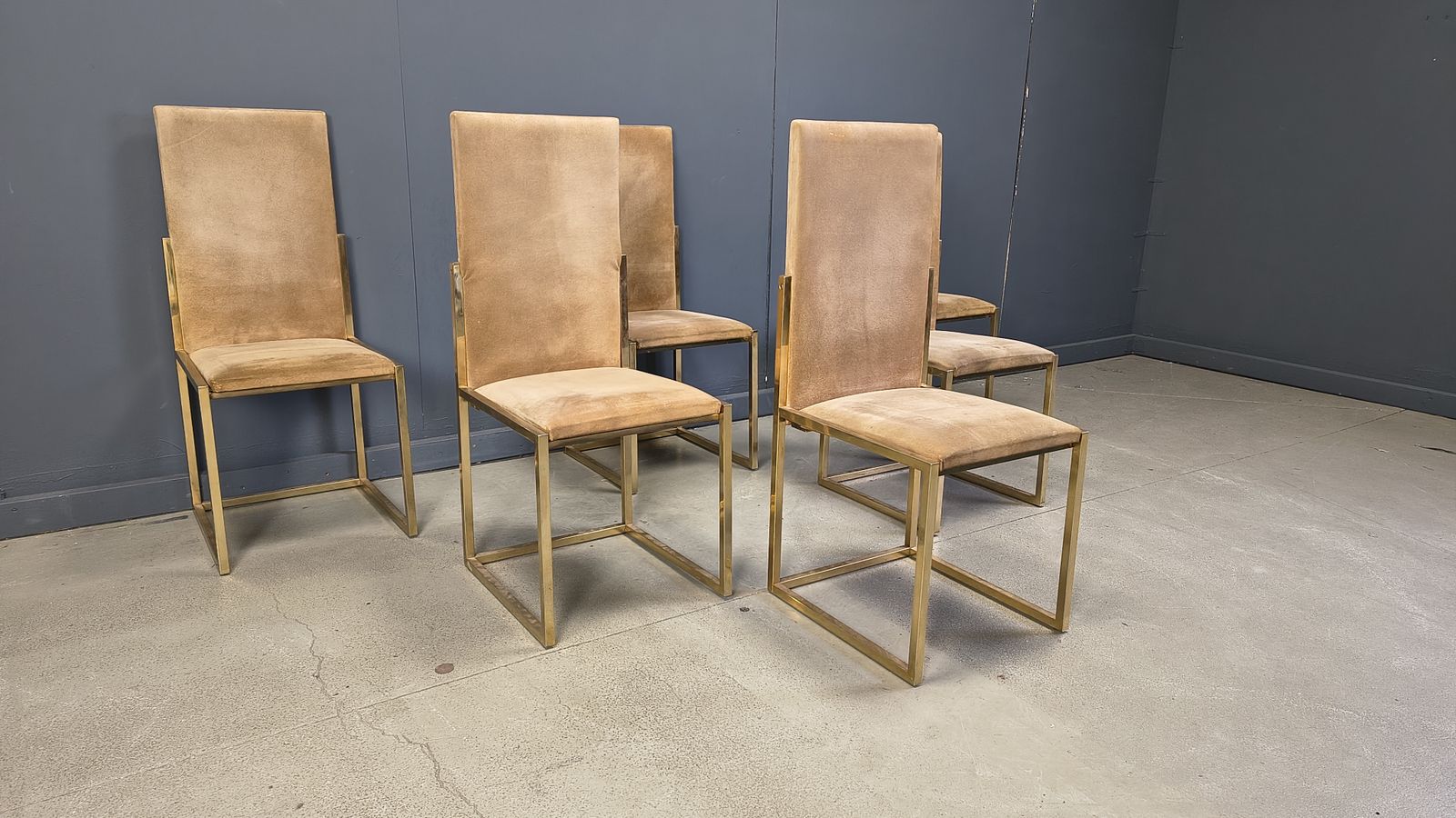 Furniture Brass Dining Chairs By Belgochrom, 1970s   Set Of 6 photo
