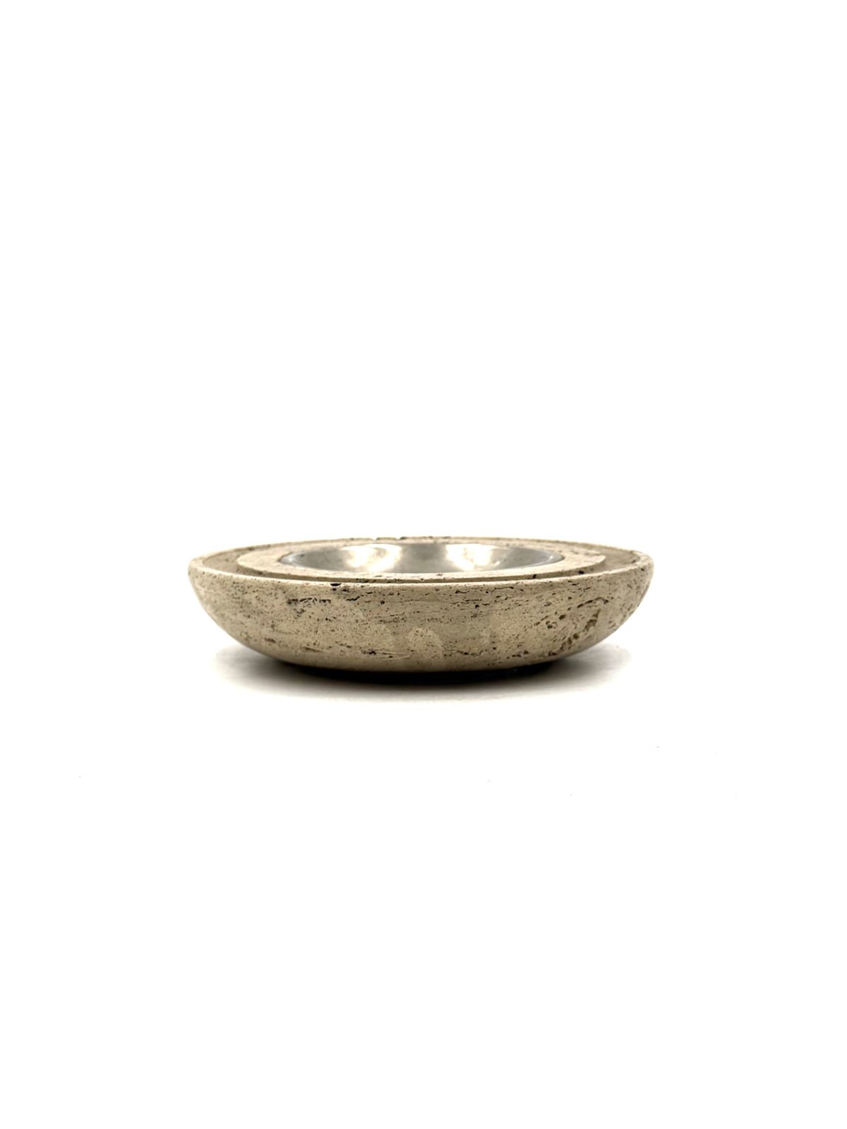 Travertine & Brass Vide Poche / Ashtray, Cerri Nestore, Italy, 1970s photo 250.0