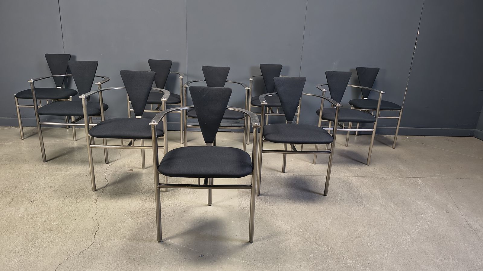 Post Modern Dining Chairs By Belgo Chrom, Set Of 10   1980s photo vintage