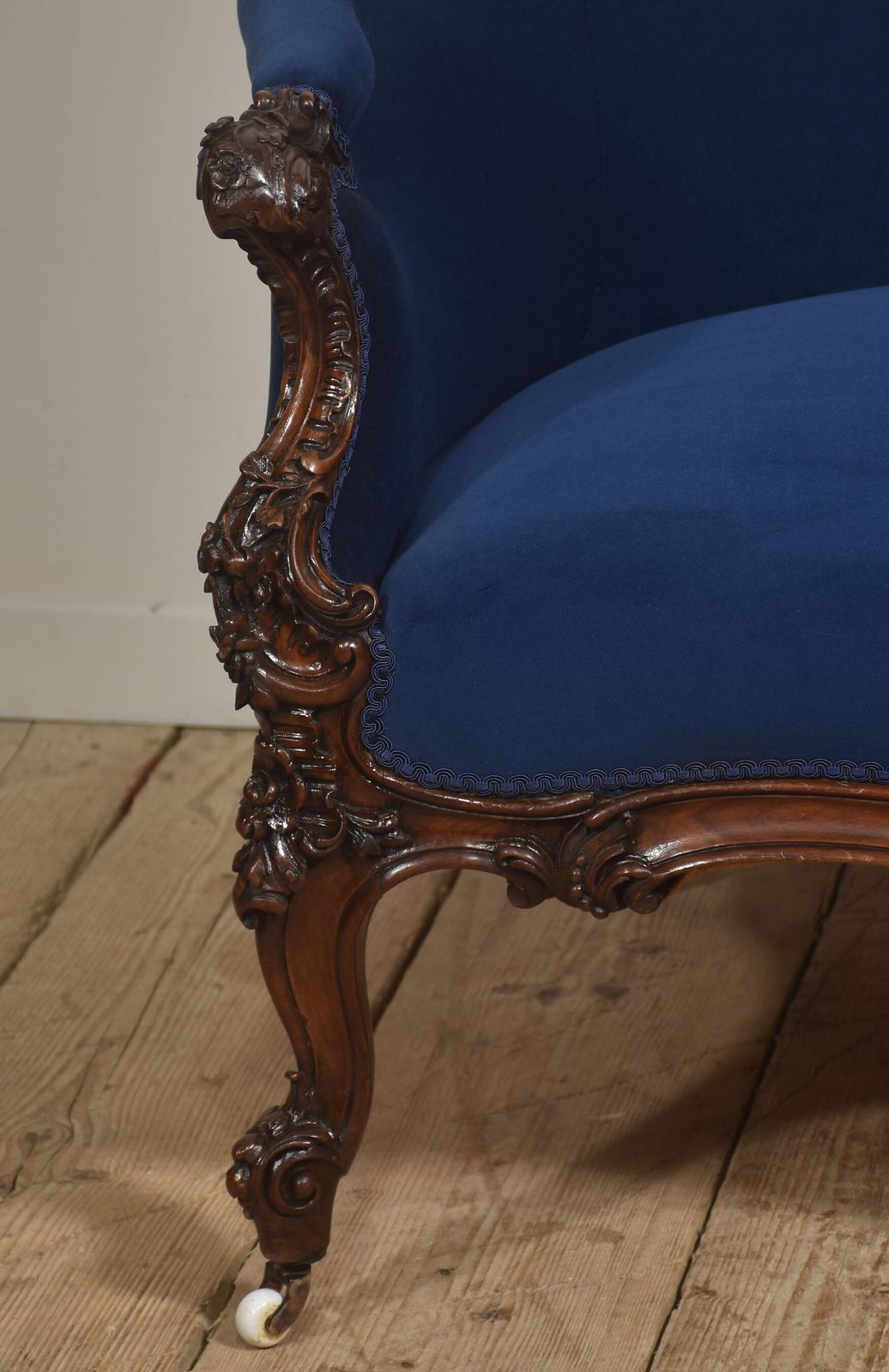 Furniture 19th Century Carved Walnut Settee photo