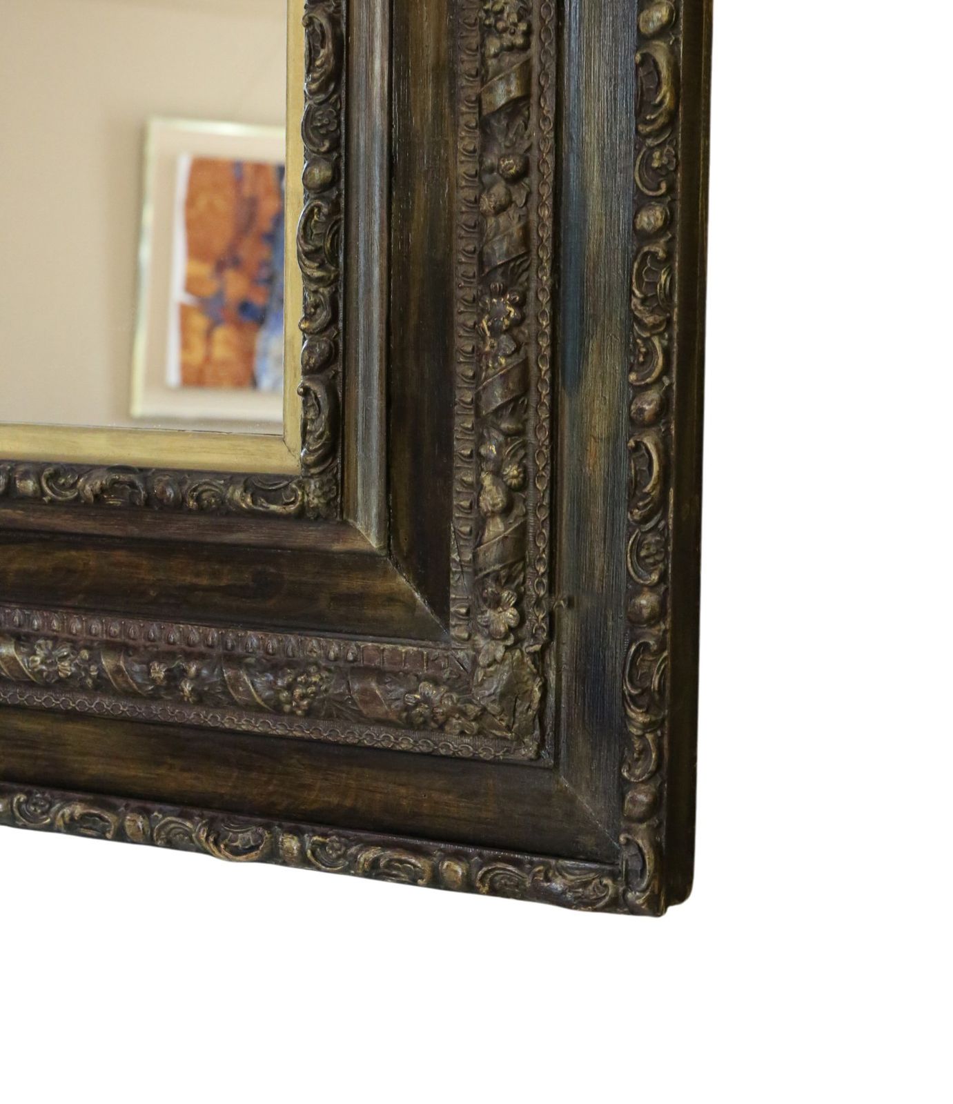 Antique 19th Century Gilt & Oak Finished Overmantle Wall Mirror – Fine Quality photo buy