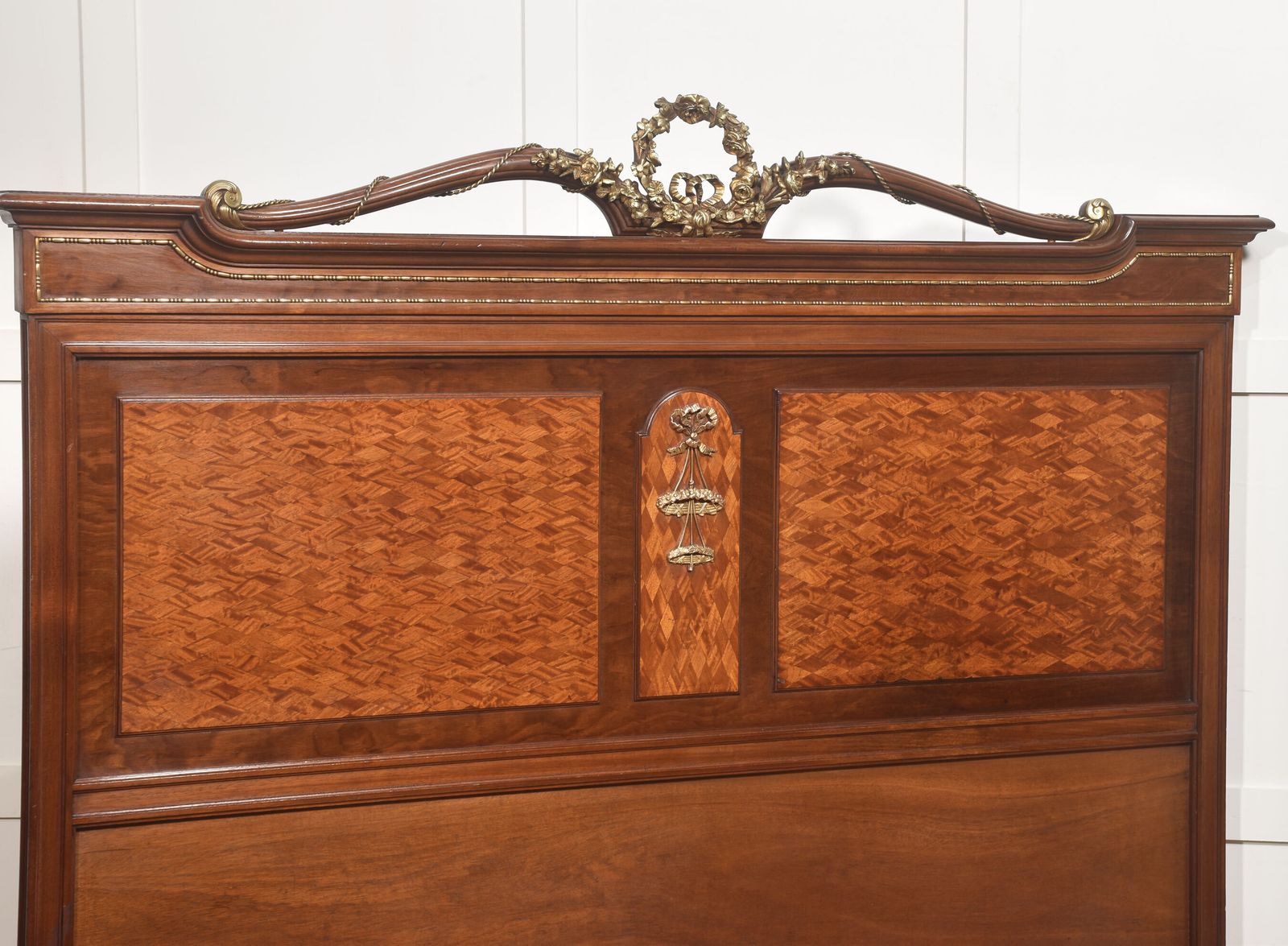 Fine Louis XVI Style Mahogany And Parquetry Double Bed photo buy