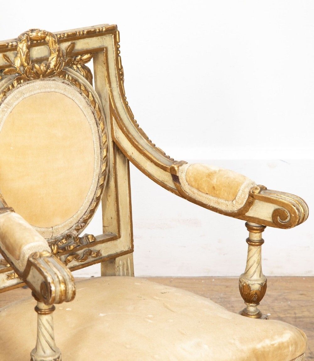 Fine Pair Of 19th Century French Gilded And Painted Childrens Salon Chairs photo Furniture