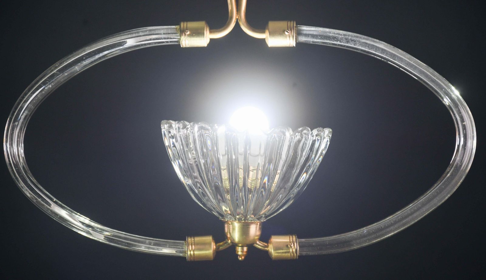 Extraordinary Art Decò Murano Glass And Brass Chandelier By Barovier & Toso 1940 photo buy