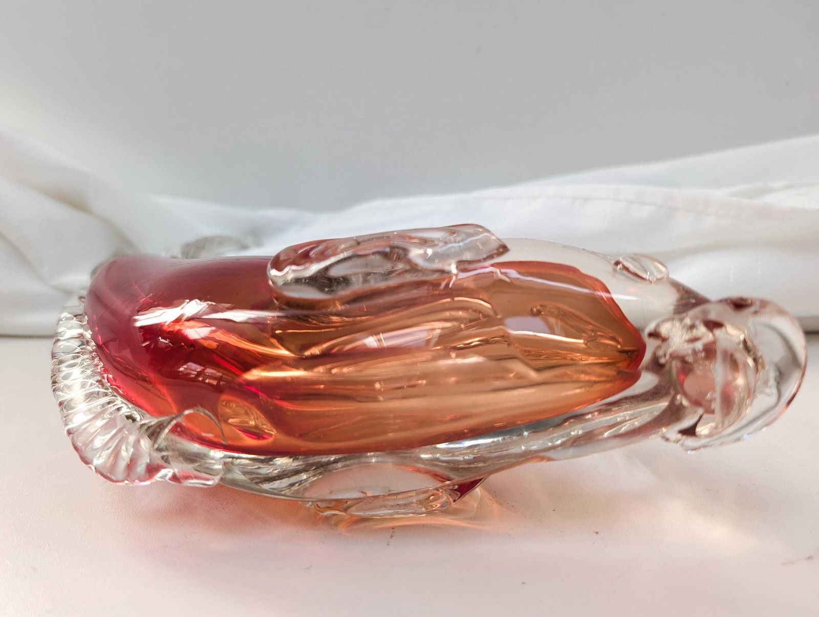 photo buy Vintage 1960s Murano Glass Large Red Fish Hand Mouth Blown Glass. Mid Century Modern.
