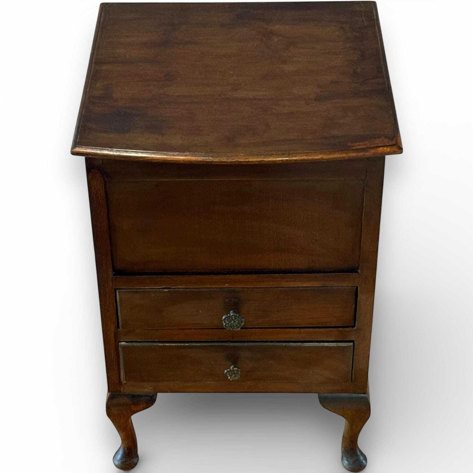 Vintage Mahogany Sewing Cabinet Georgian Style Work Table Storage Box Early 20th Century photo for sale